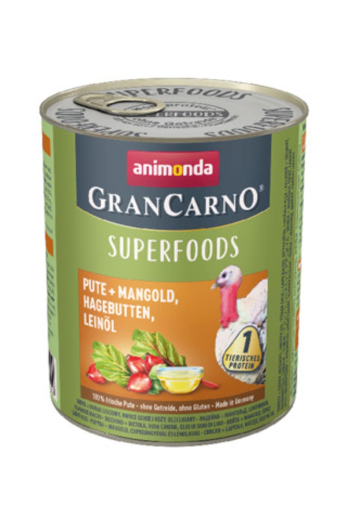 GranCarno Superfoods Hindi Pazı Kuşburnu Köpek Konservesi 400 gr X 6 Adet