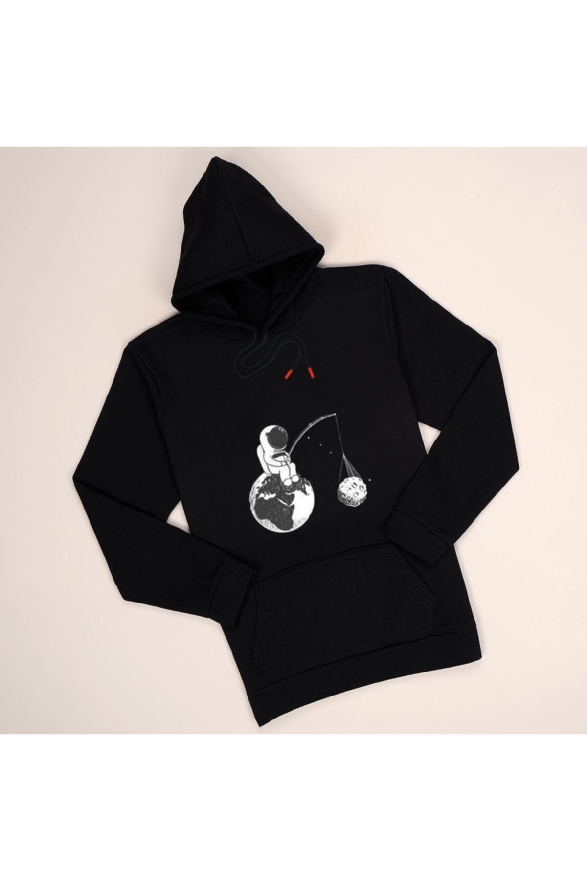 trendypassion Kapşonlu Siyah Uzay Sweat
