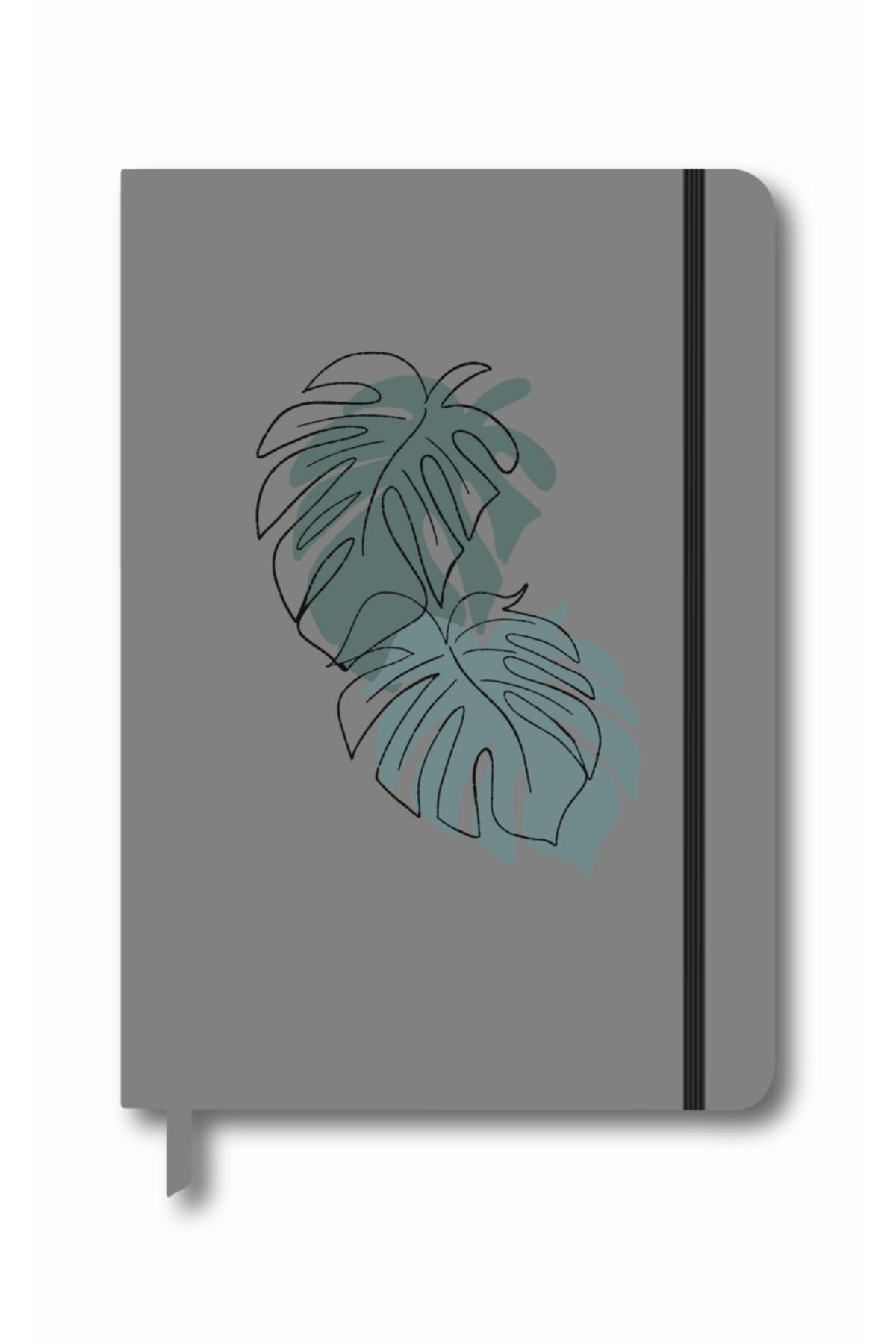 Silgisiz Gri Çizgili Not Defteri Tarihsiz Ajanda Lastikli Defter 13x21 Cm Notebook