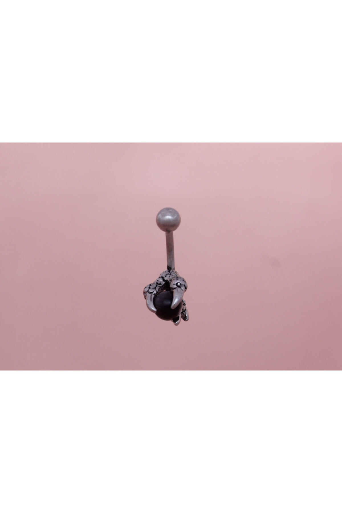 Üzüm Hoşafı Onyx Taşlı Pençe Cerrahi Çelik Göbek Piercing