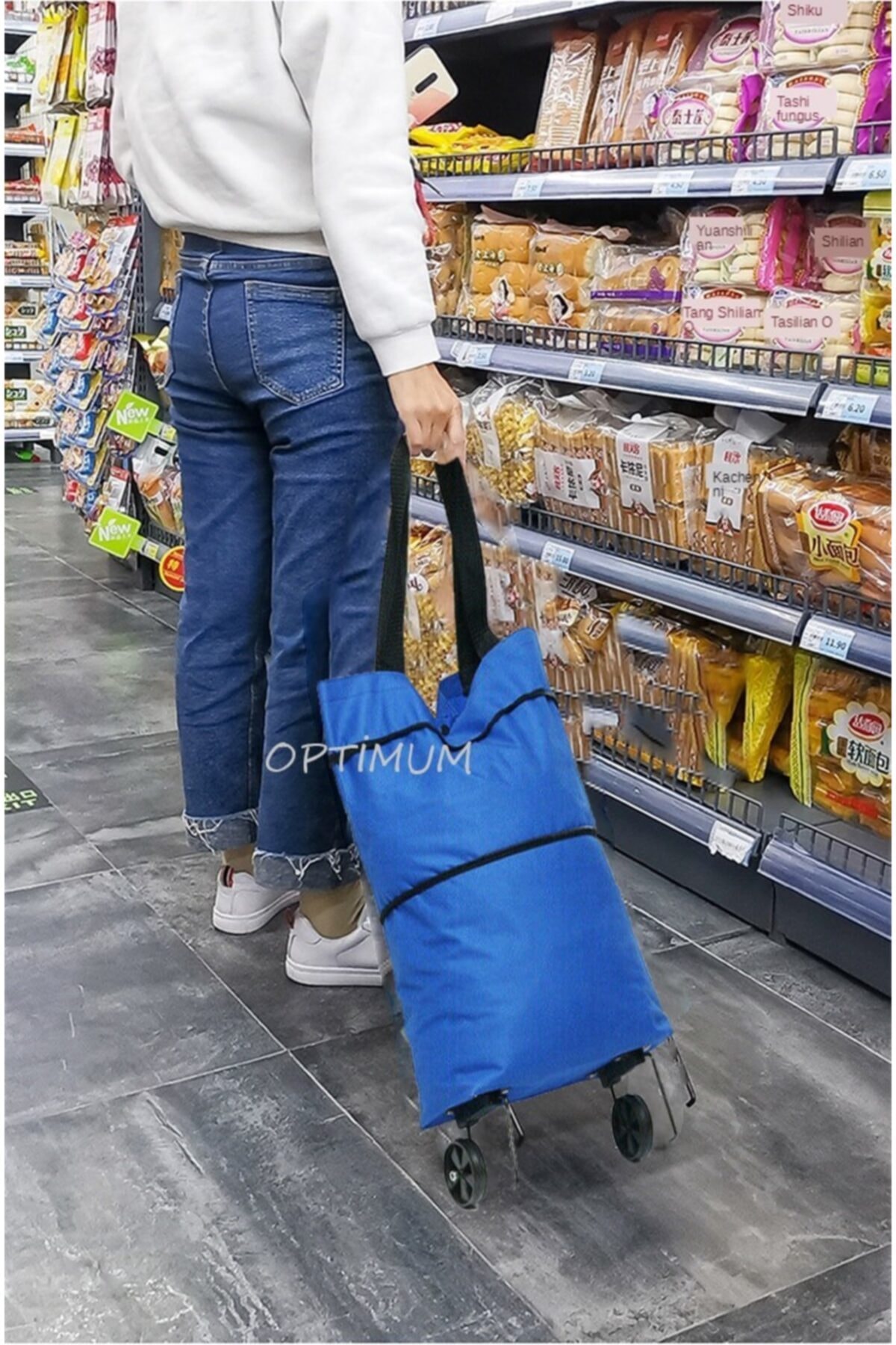 Ankaflex Alışveriş Çarşı Pazar Market Çantası Katlanabilir Tekerlekli Araba