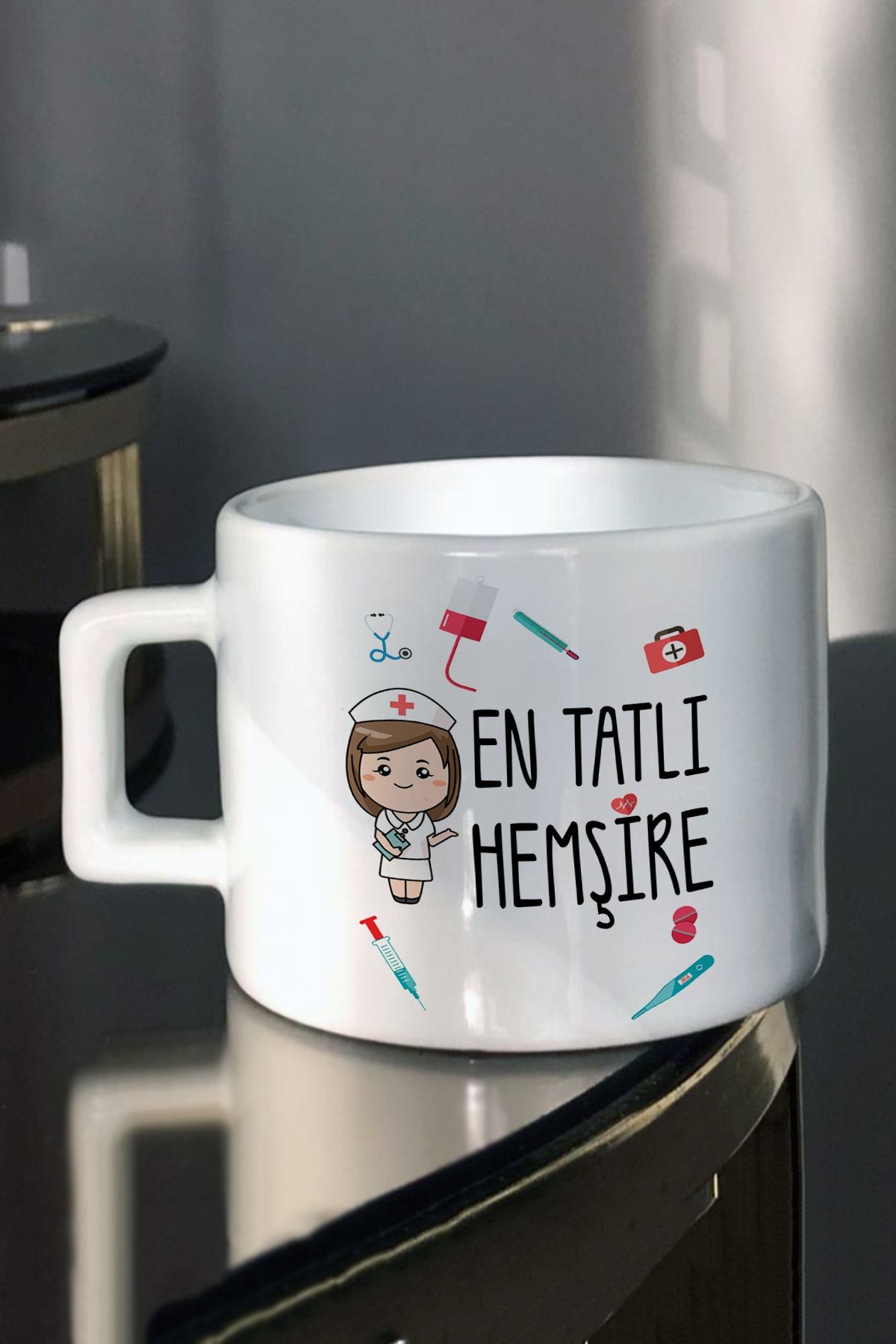 Hediyexpres En Tatlı Hemşirelere Özel Tasarım Baskılı Çay-kahve Fincanı