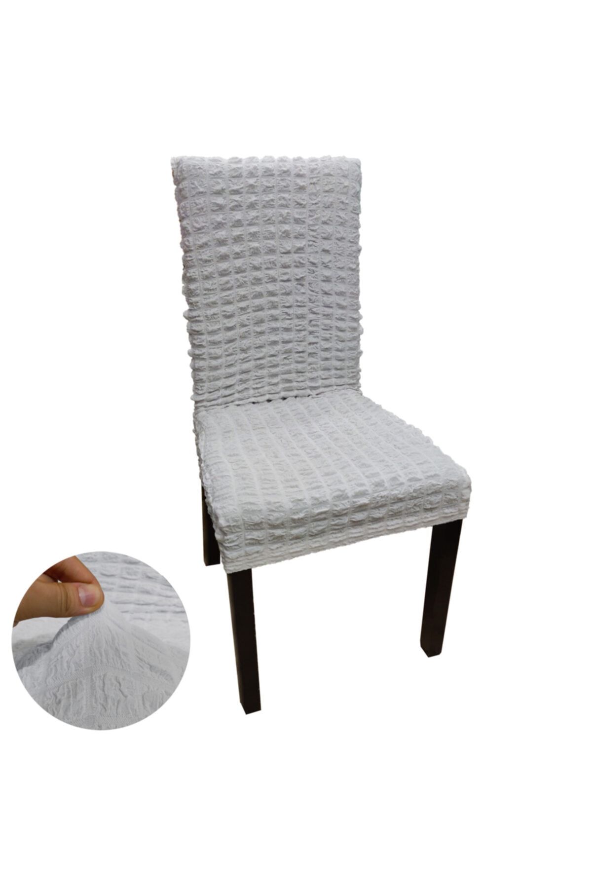 Pure Style 4’lü Set Bürümcük Likralı Esnek Lastikli Yıkanabilir Sandalye Örtüsü Sandalye Kılıfı
