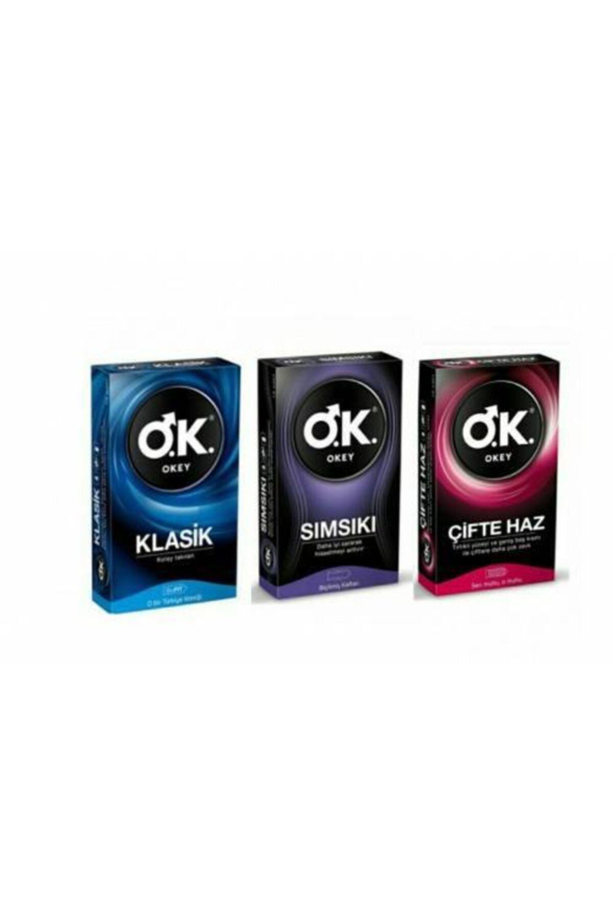 Okey Prezervatif Klasik 10 Lu + Sımsıkı 10 Lu + Çifte Haz 10 Lu