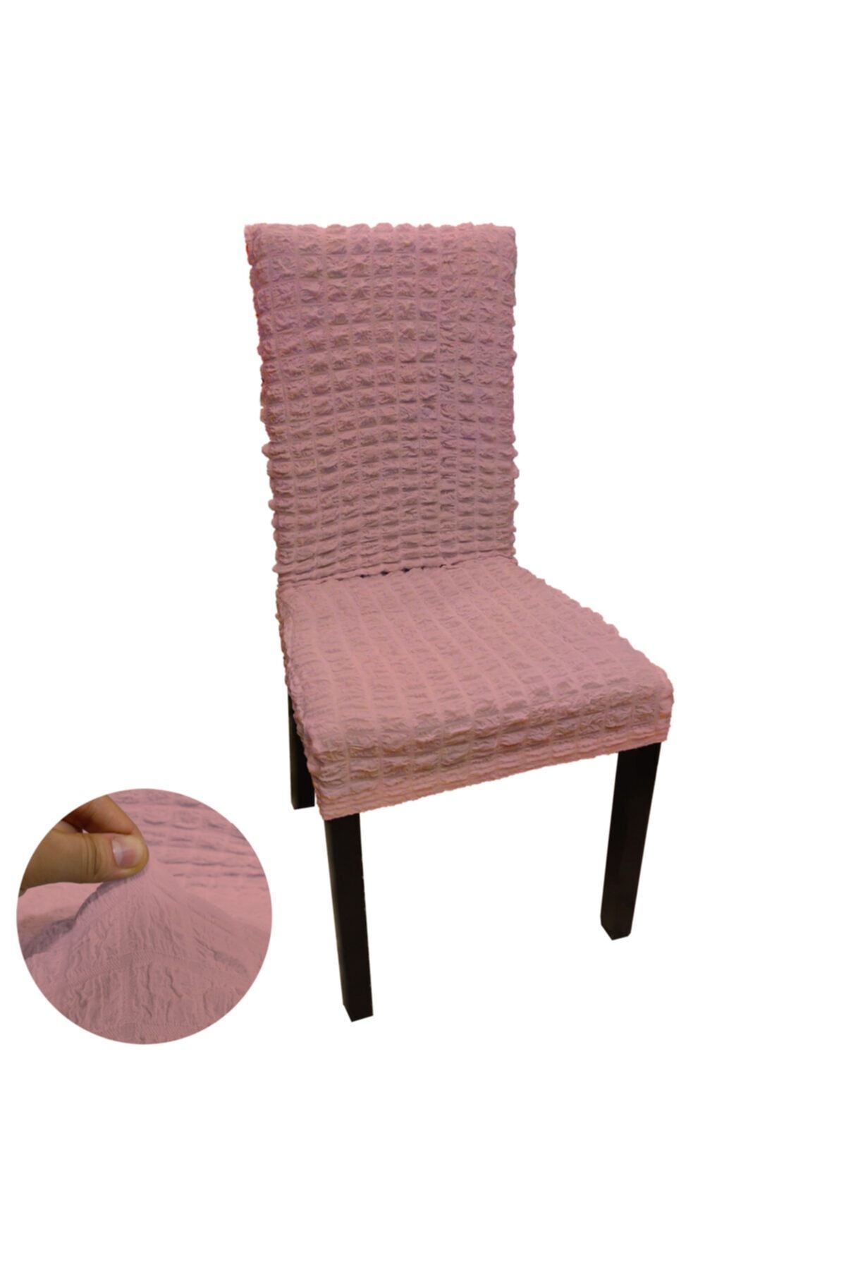 Pure Style 6’lı Set Bürümcük Likralı Esnek Lastikli Yıkanabilir Sandalye Örtüsü Sandalye Kılıfı