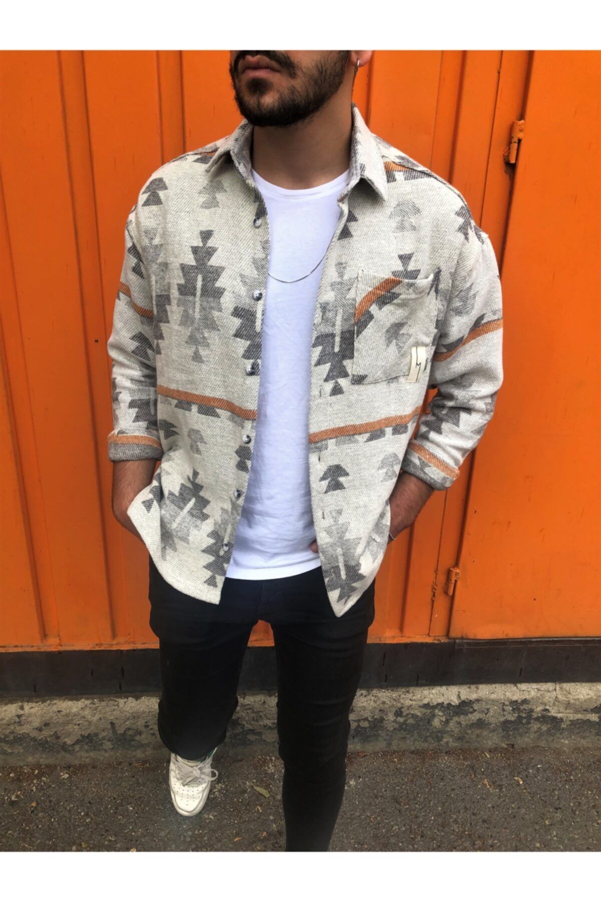 JovemStore Oversize Cep Detaylı Oduncu Gömlek