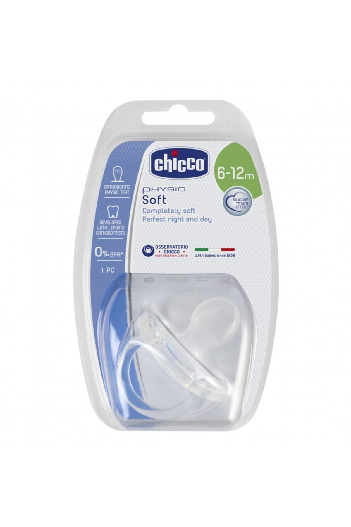 Chicco Physio Soft Silikon Emzik 6-12 Ay Tekli