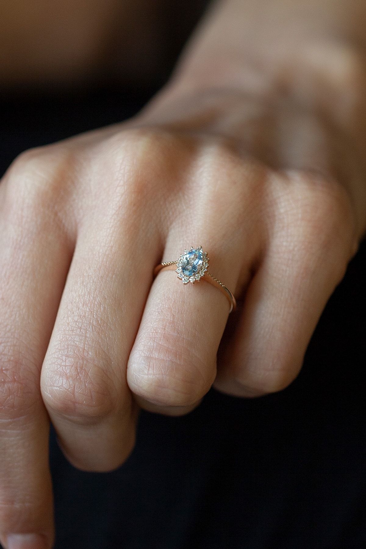 Cenova Kuyumculuk Pırlanta Aquamarine Yüzük