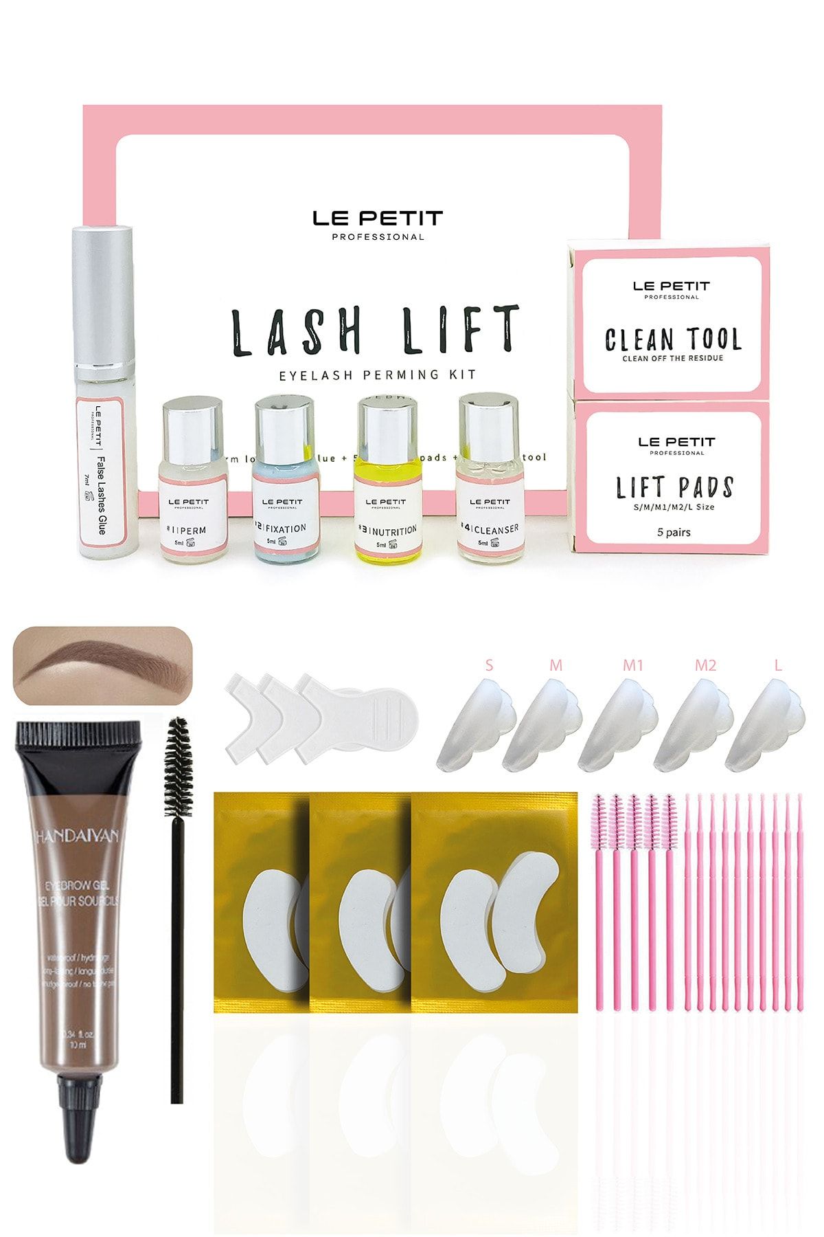 Le Petit Professional Le Petıt® Kirpik Lifting, Lash Lift, Kaş & Kirpik Perma Seti (full) Ve Jel Kaş Boyası Caramel