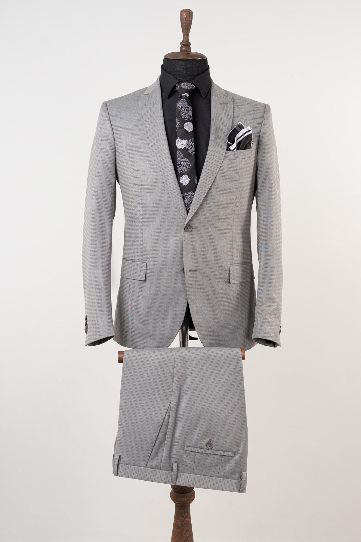 Sarar Slim Fit Gri Takım Elbise