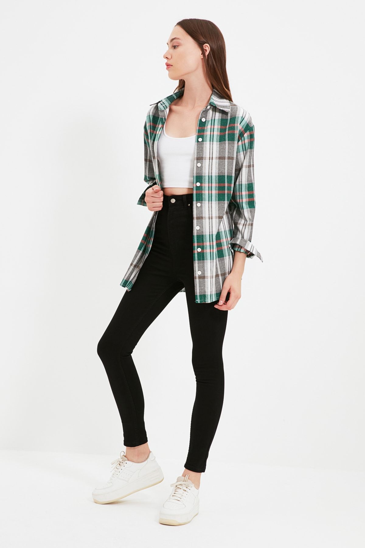 TRENDYOLMİLLA Siyah Tall Yüksek Bel Skinny Jeans TWOAW22JE0646