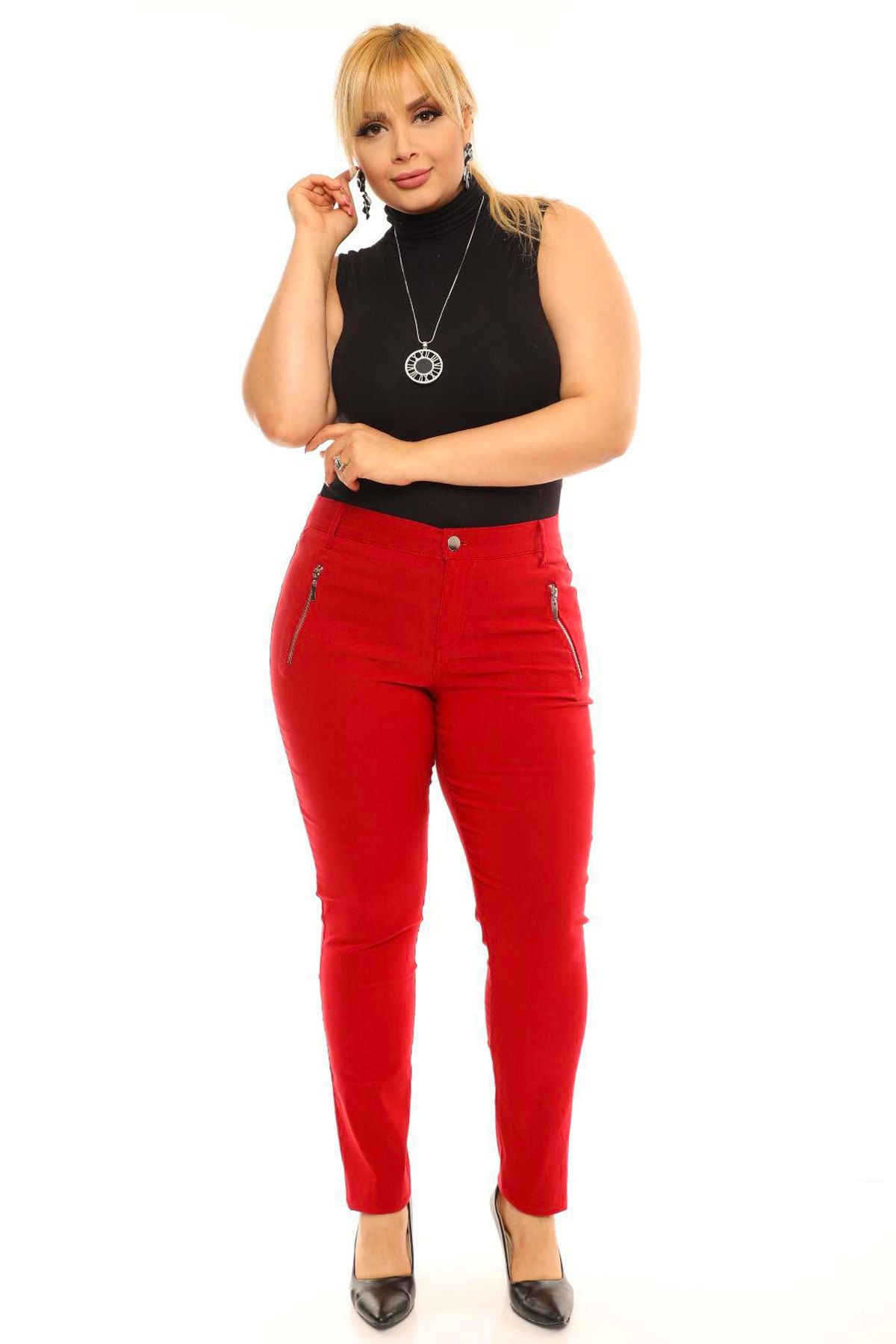 Plus size red best sale slacks