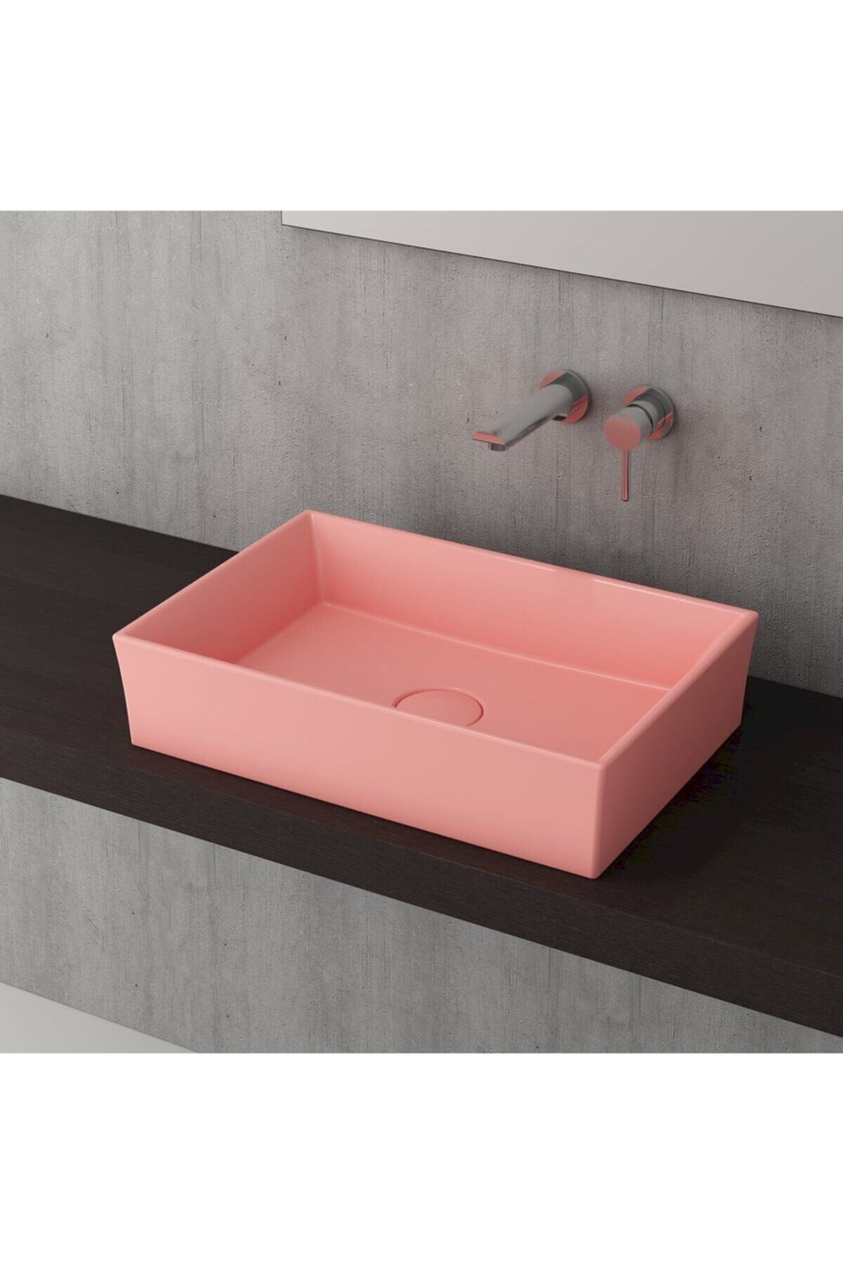 Bocchi Vessel Dikdörtgen Lavabo 56x38 Cm -mat Somon
