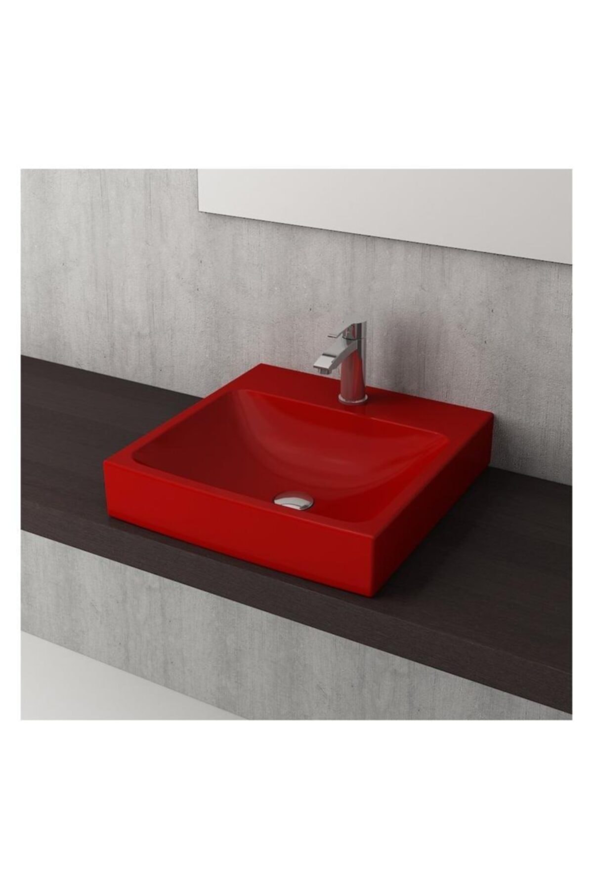 Bocchi Scala / Parma Tezgah Üstü Lavabo 48 Cm Parlak Kırmızı