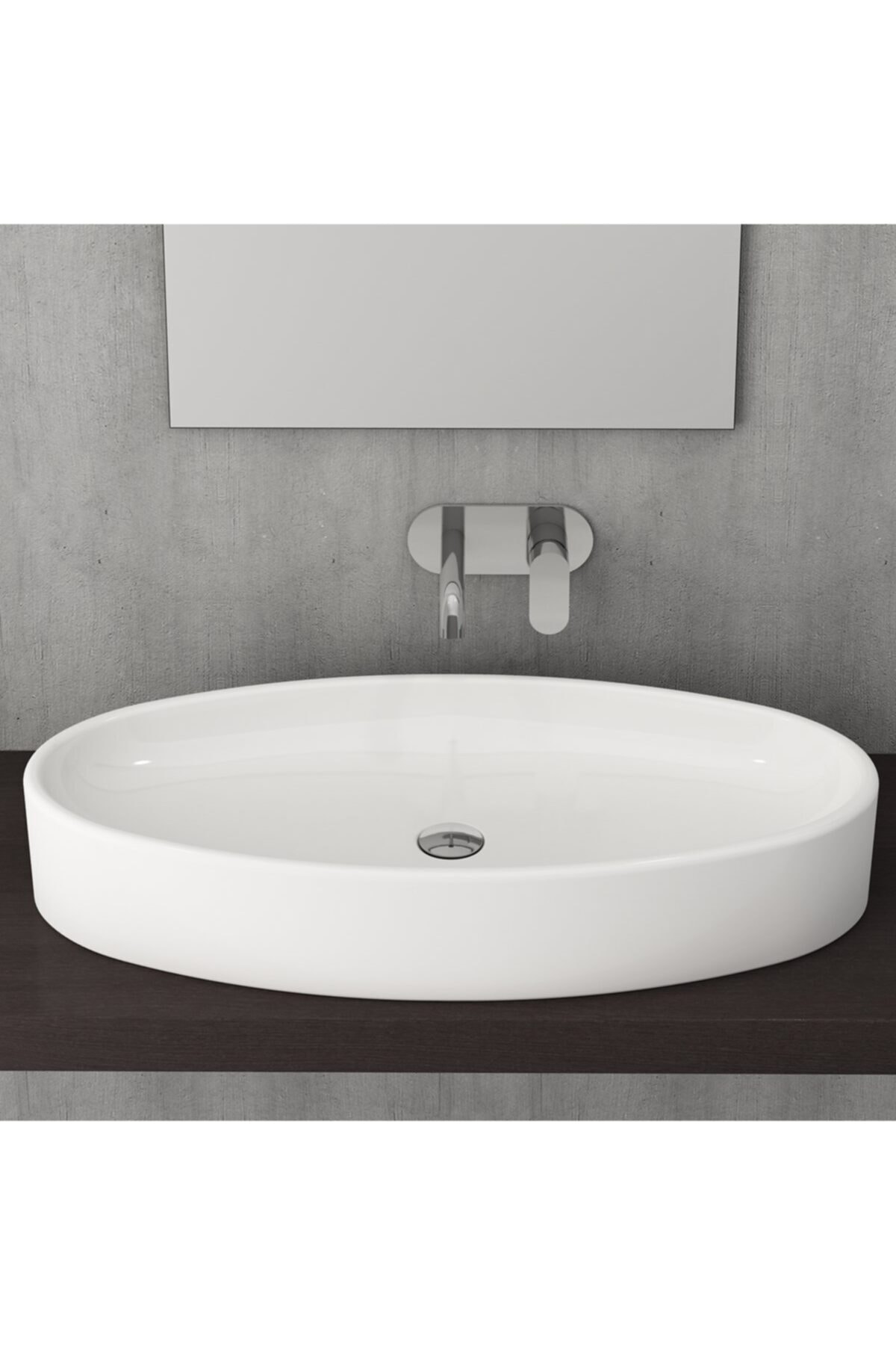 Bocchi Vessel Elips Çanak Lav. 85 Cm - Parlak Beyaz