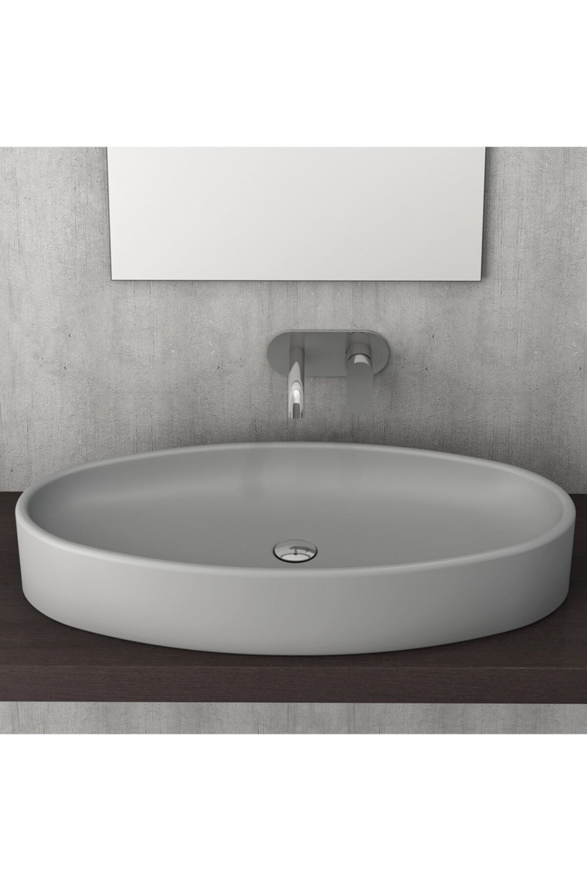 Bocchi Vessel Elips Çanak Lav. 85 Cm - Mat Gri