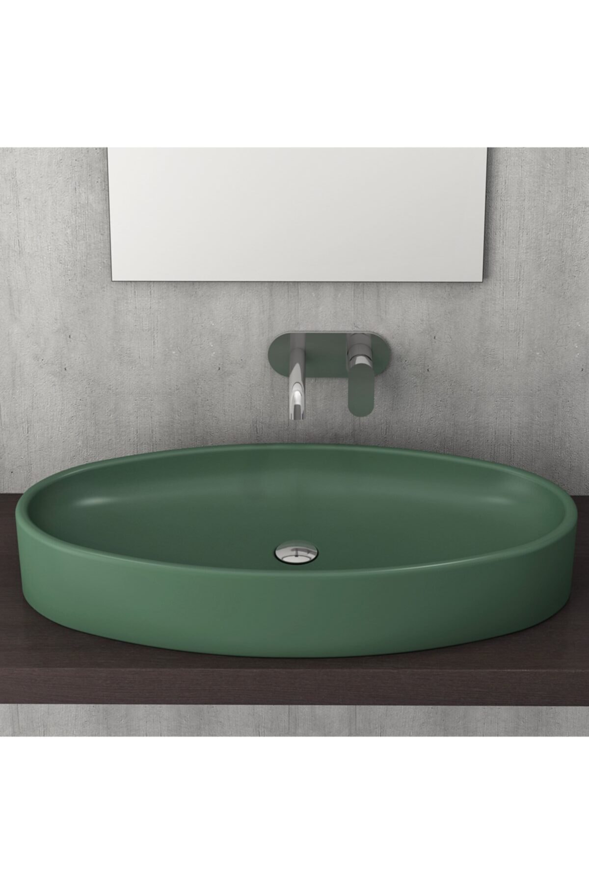 Bocchi Vessel Elips Çanak Lav. 85 Cm - Mat Yeşil