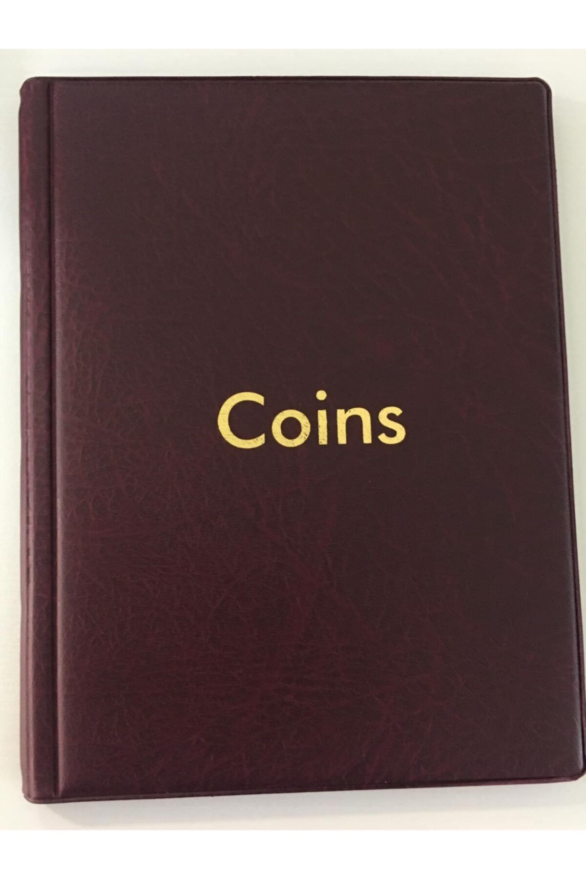 Koleksiyon Market  Teksöz Teksöz Coins Madeni Para Albümü 120 Adetlik Bordo Renkli 150 X190 Mm