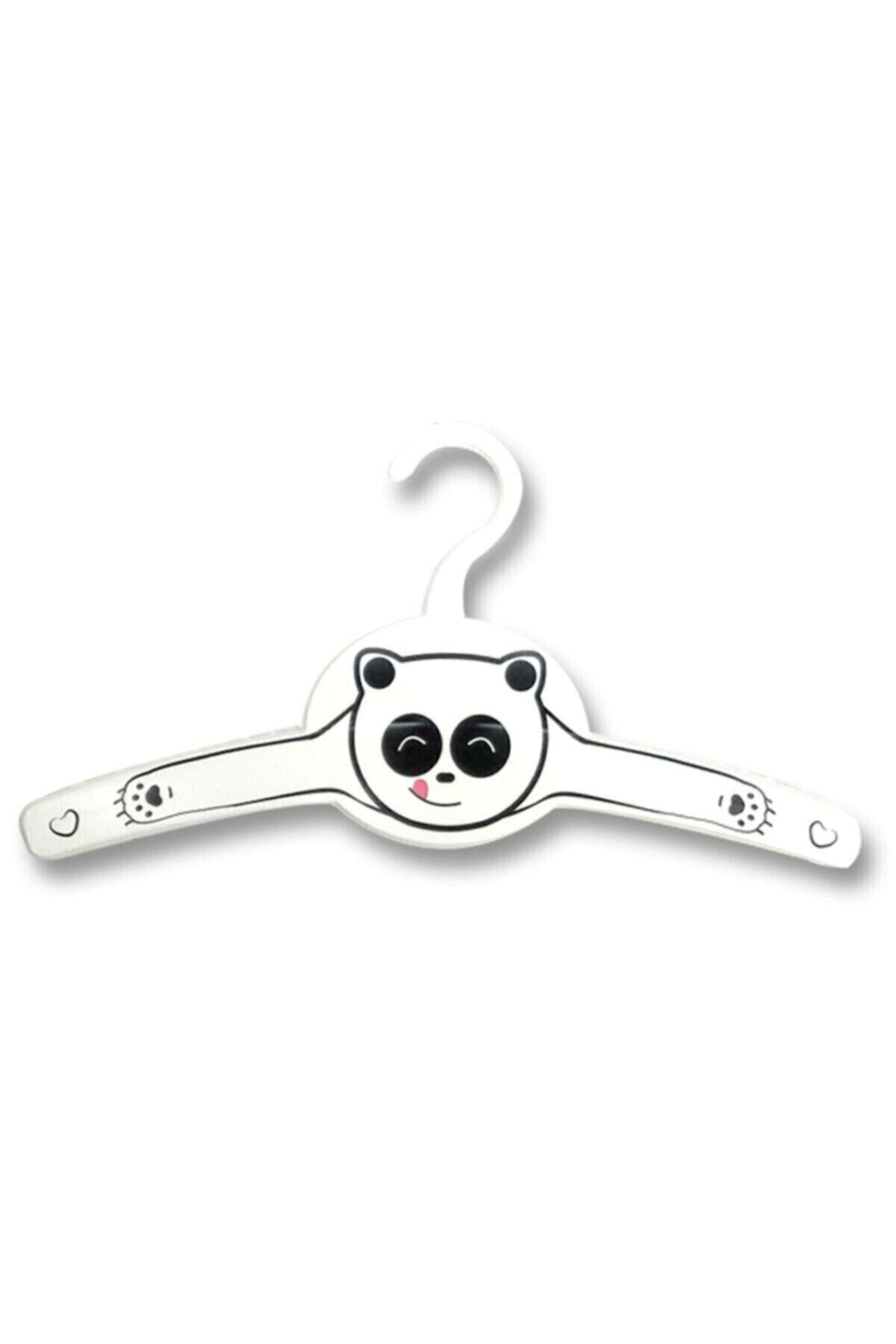 Gondol Pink Pazar Çocuk Bebek Kıyafet Askısı Panda Desenli 12 Adet