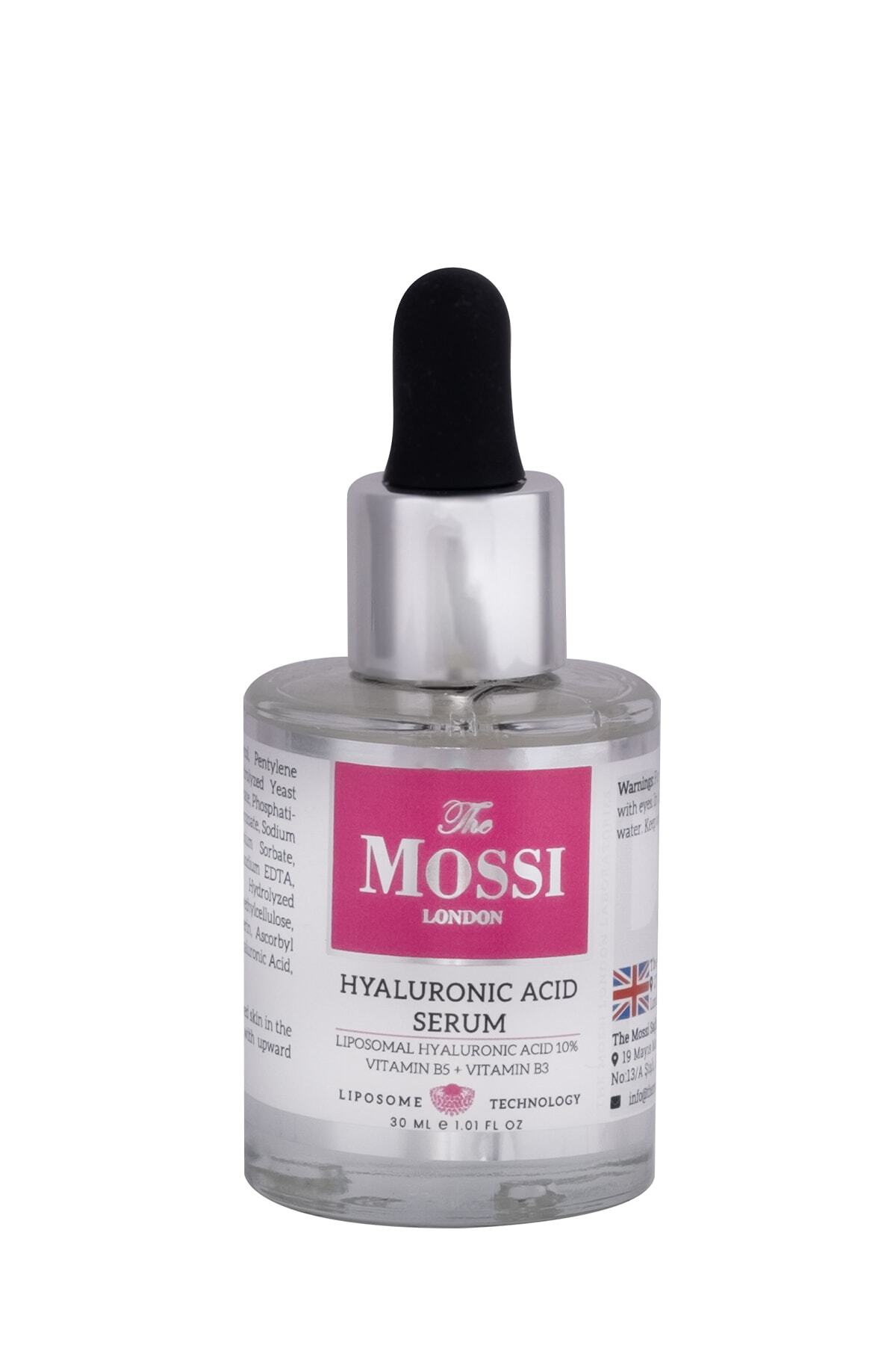 The Mossi London Hyaluronic Acid Serum Liposomal Hyaluronic Acid 10% + Vitamin B5 + Vitamin B3 30 ml