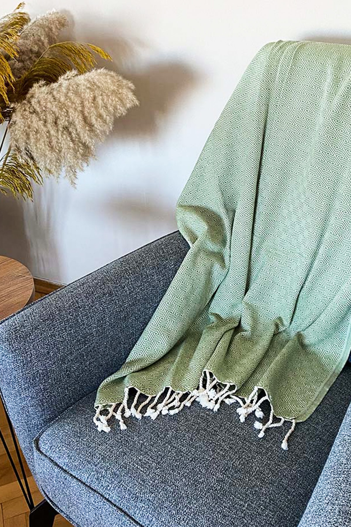 Mislina Home Pastel Collection Peştamal Plaj Havlu %100 Pamuk 90x180cm - Mint Yeşili
