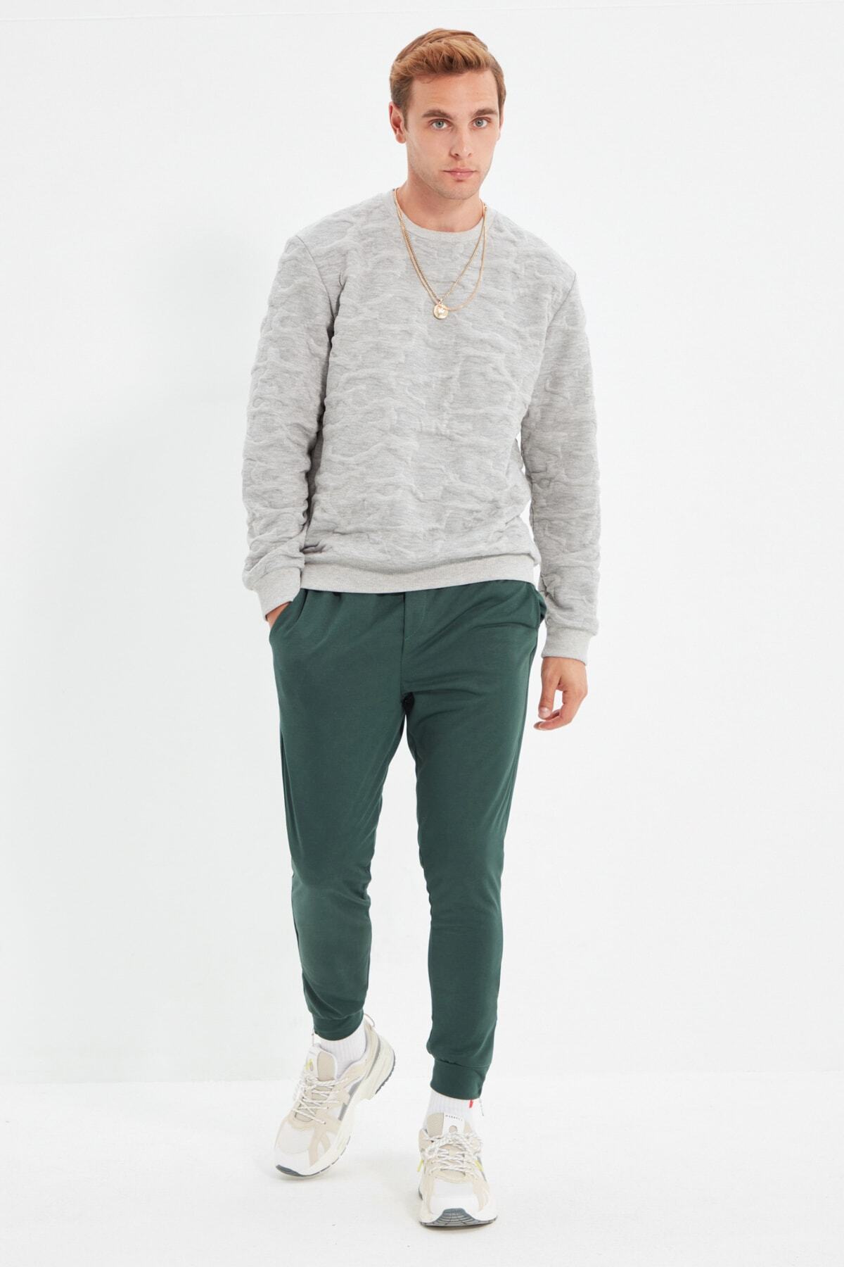 TRENDYOL MAN Yeşil Erkek Regular Fit Eşofman Altı TMNAW21EA0192