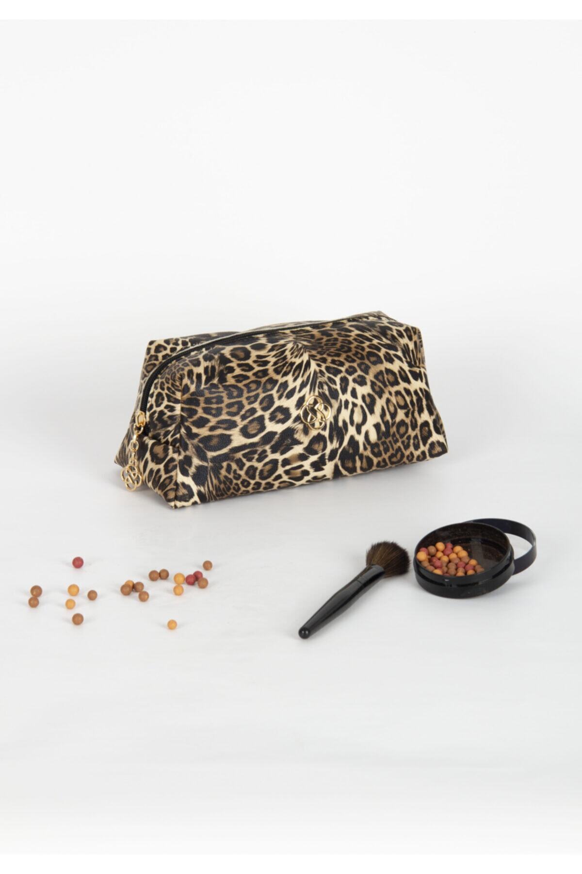 Rof Bag Leopar Desenli  Günlük Kullanım Ve Maktaj Çantası