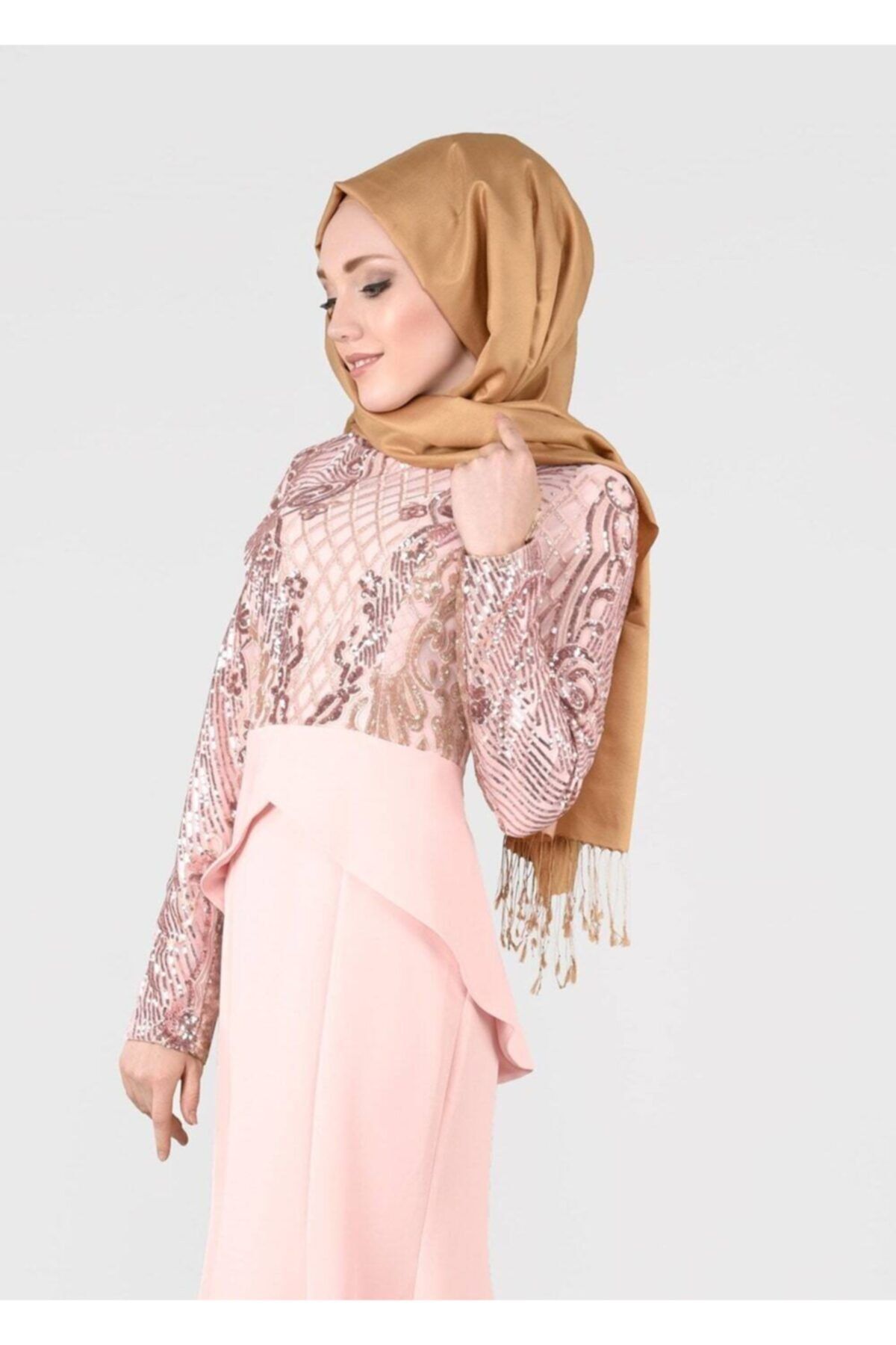 TRENDTESETTÜR T 00625 Pul Payet Balık Abiye Elbise-fy Collection