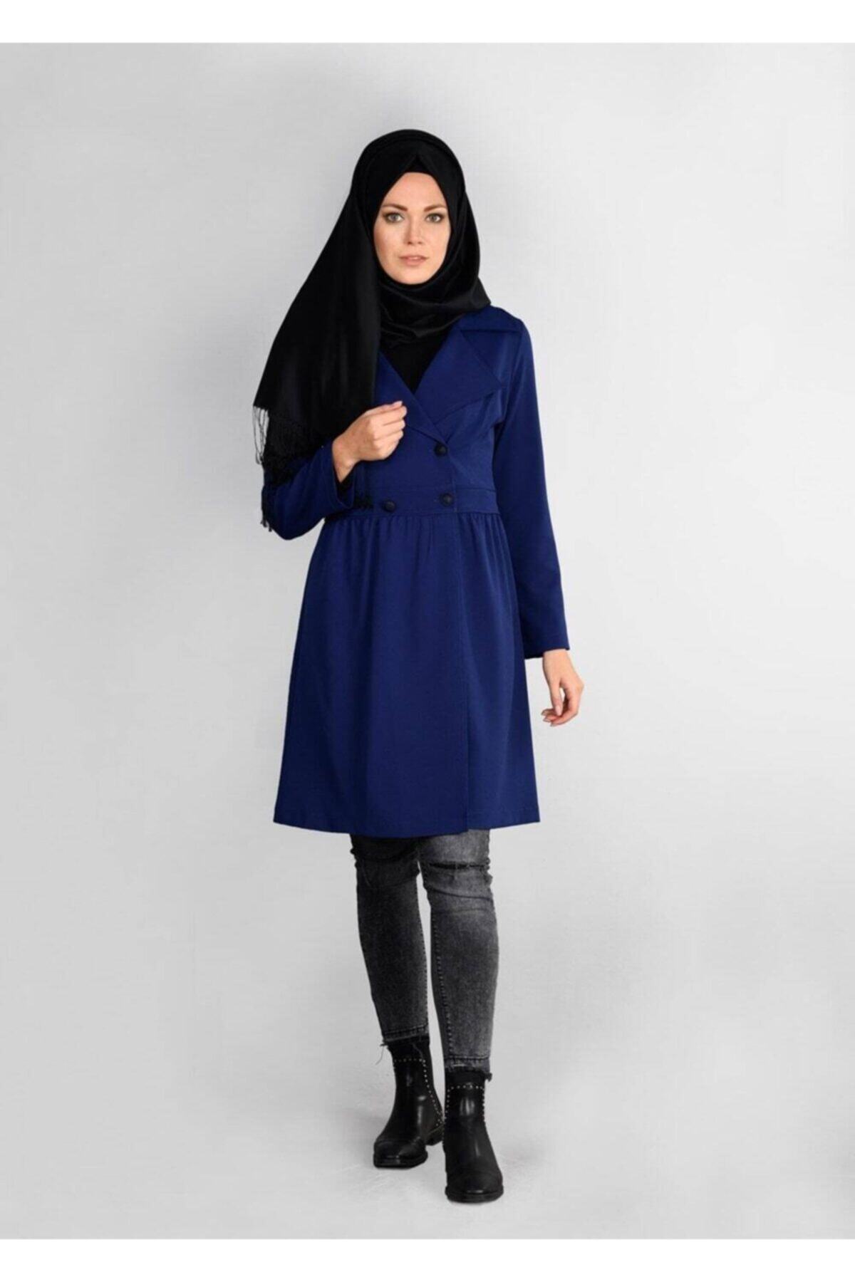 TRENDTESETTÜR Düğmeli Kruvaze Trençkot 03107