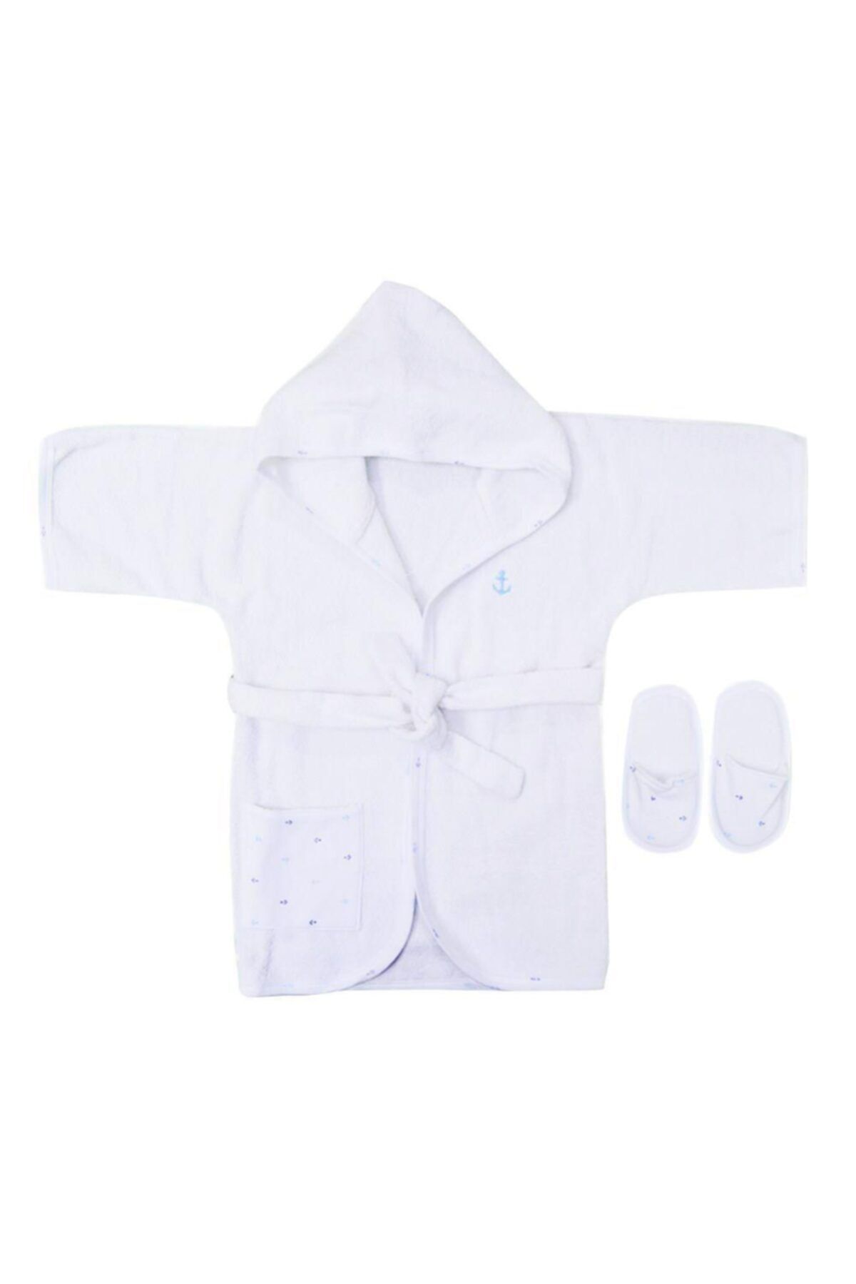 andywawa Ac9543 Litte Sailor Çocuk Bornozu Beyaz