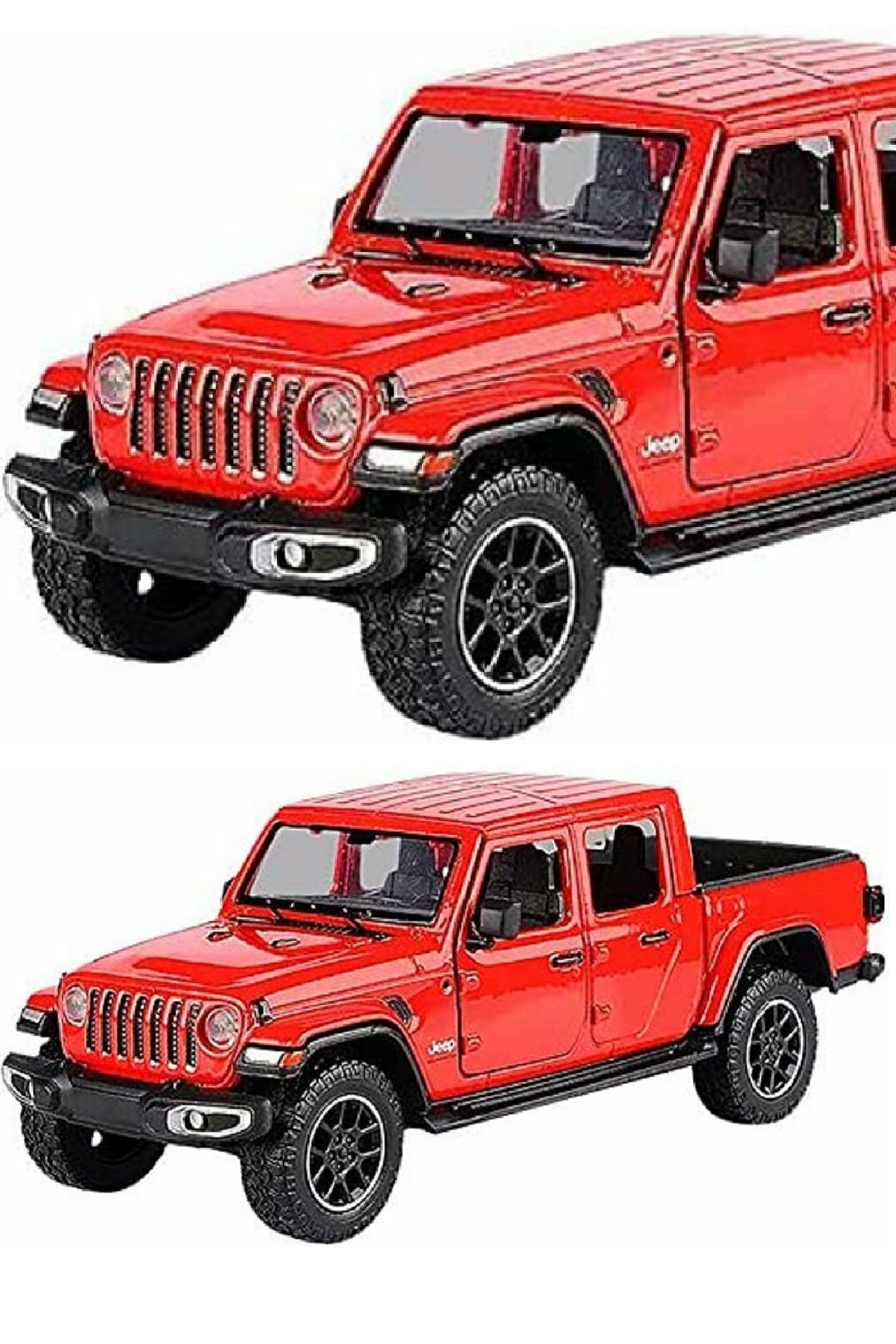 LABİRENTMARKET Motormax 2021 Jeep Gladiator Overland Ateş Kırmızısı Metal Model Araba 1:27 Ölçekli Açılabilen Kapı
