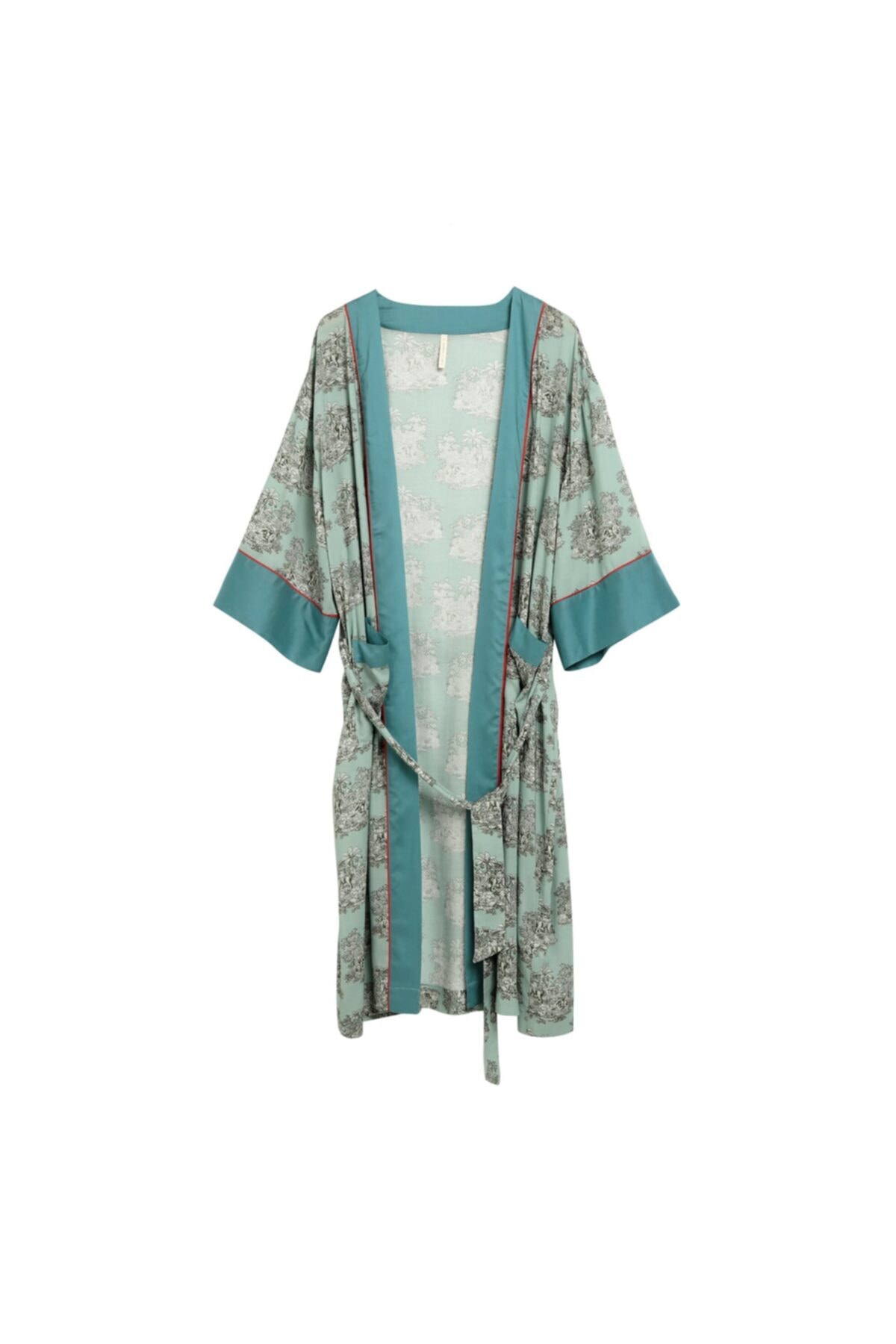 Yargıcı Kadın Mavi Desenli Sabahlık