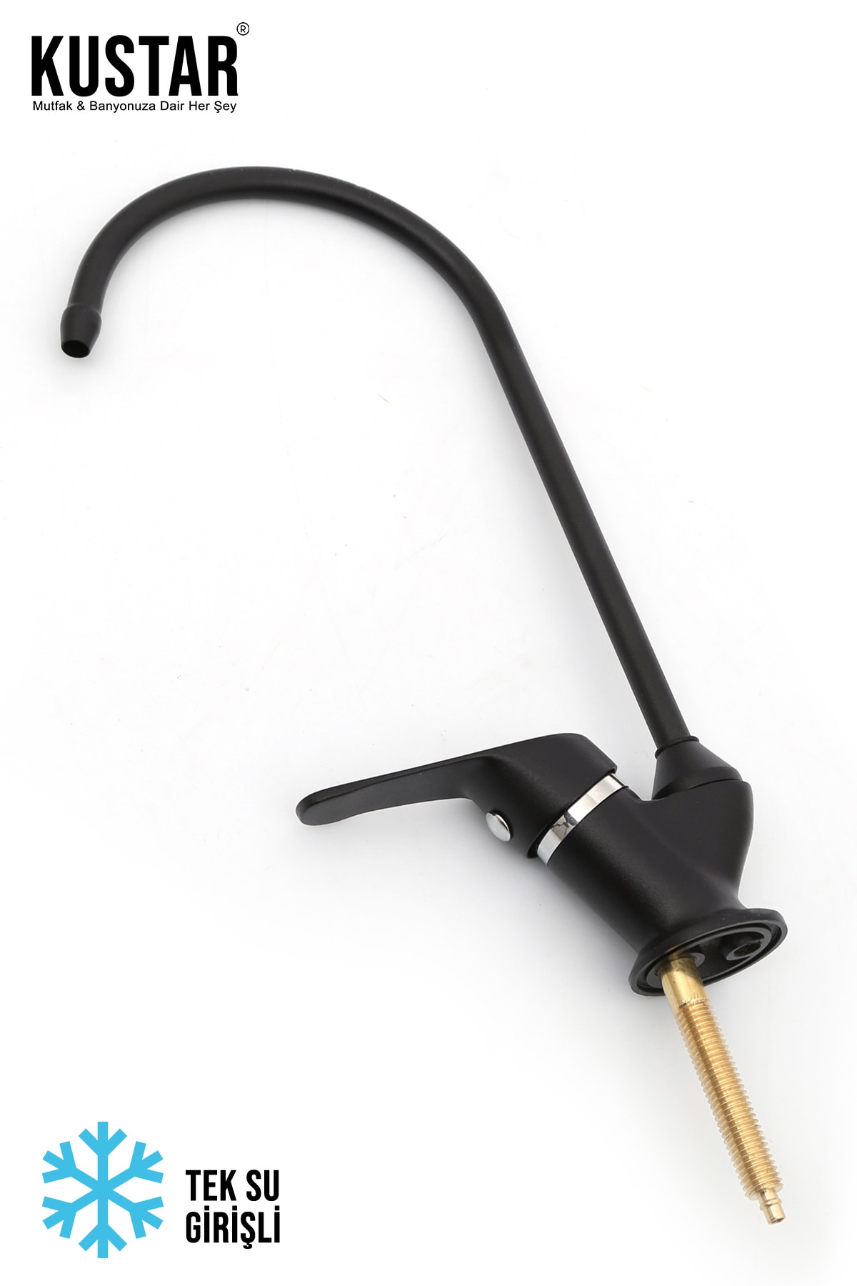 KUSTAR Aç-kapa Kollu Mix Mat Siyah Arıtma Musluğu Ankastre Arıtma Çıkışlı Mutfak Musluk