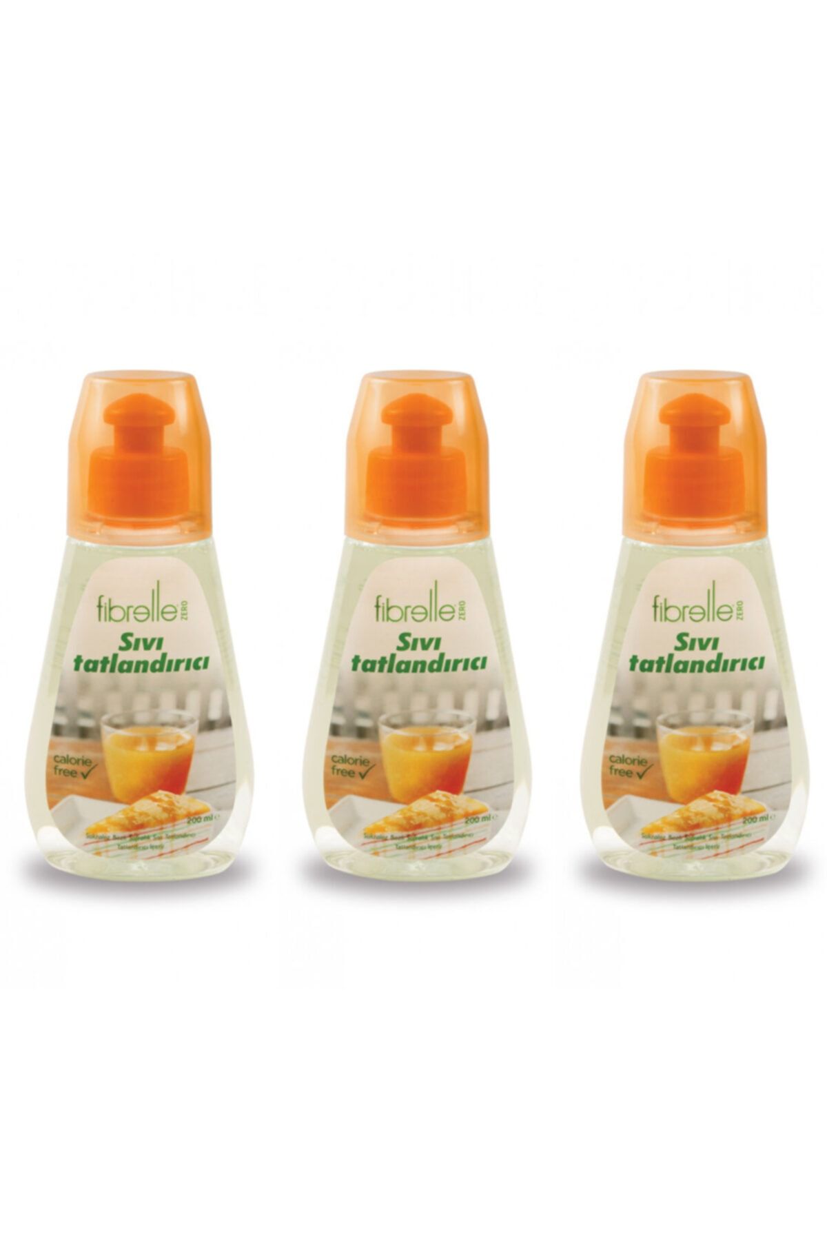 Fibrelle 3 Kutu Sıvı Tatlandırıcı Zero 0 Kalori 200 Ml. Sukraloz Bazlı Sofralık Sıvı Tatlandırıcı