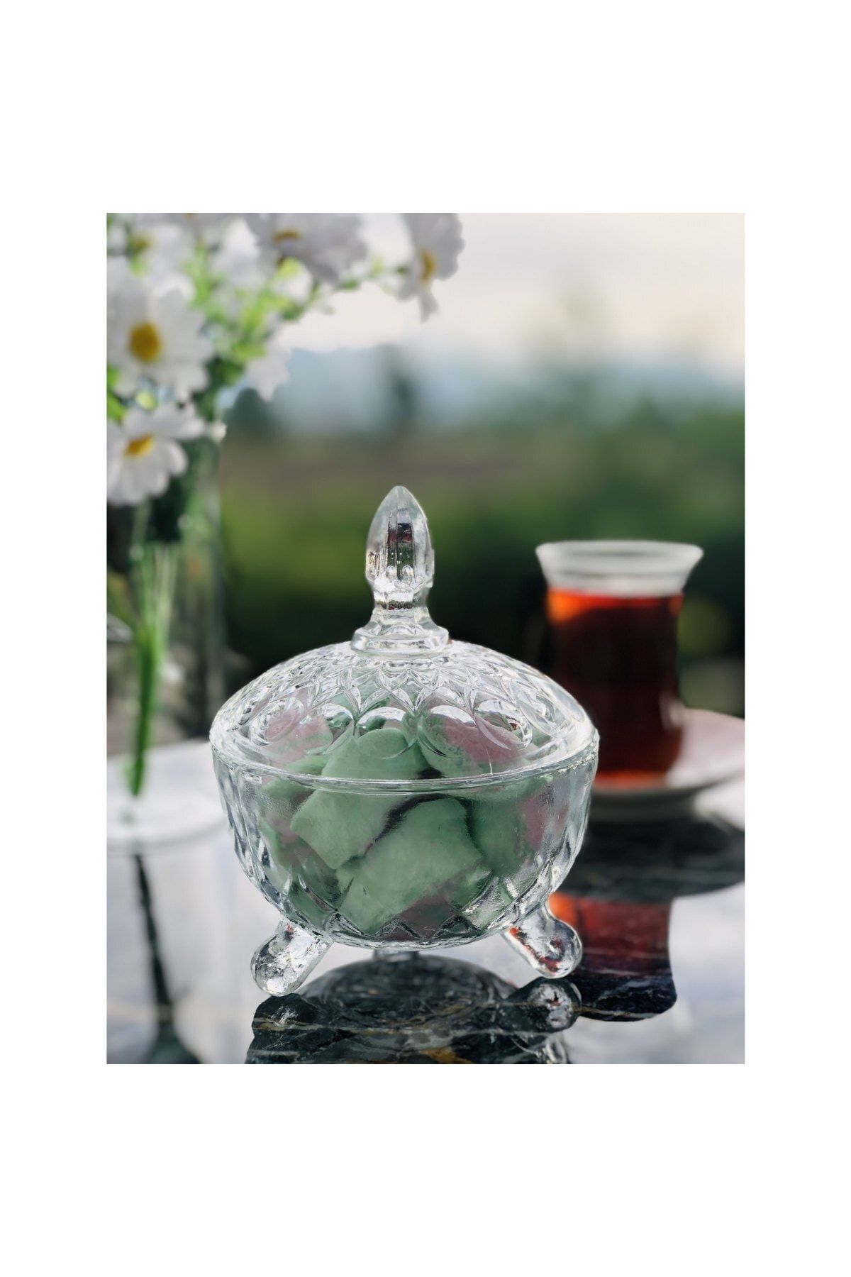 Vakia Lüx Kristal Cam Şekerlik Lokumluk Beylerbeyi Şekerlik