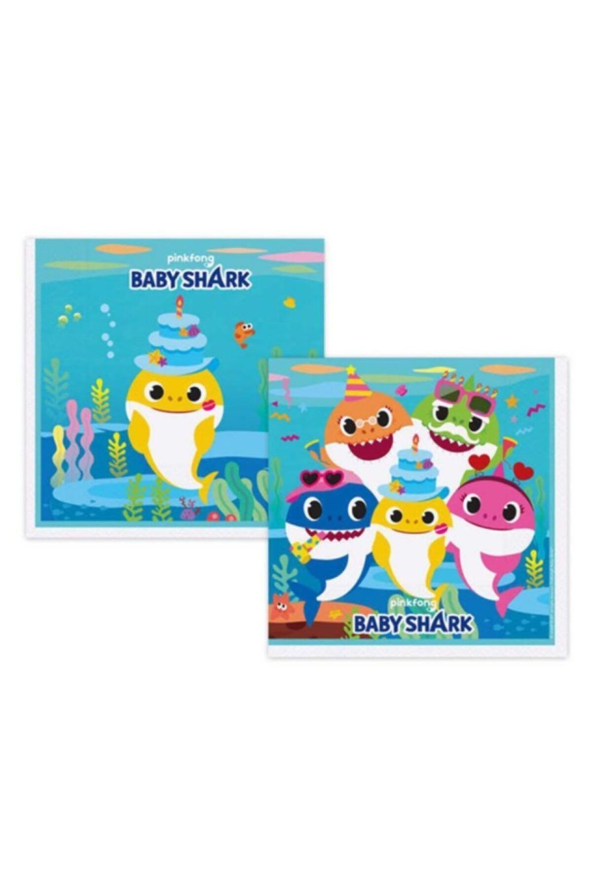 BalonEvi Baby Shark Temalı 33x33cm 16 Adet Konsept Parti Peçete