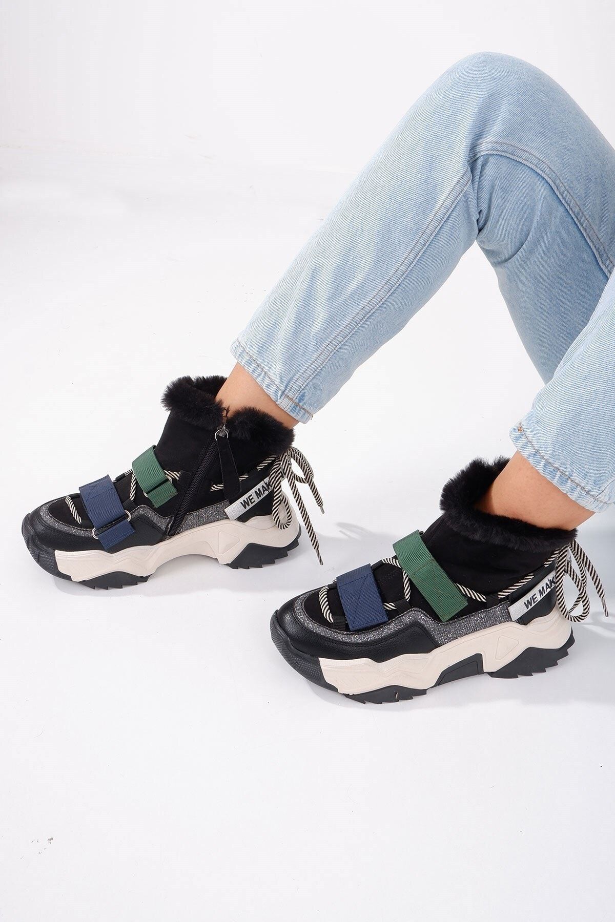 Tinka Bell Shoes 6540 Kadın Bot Siyah Multi