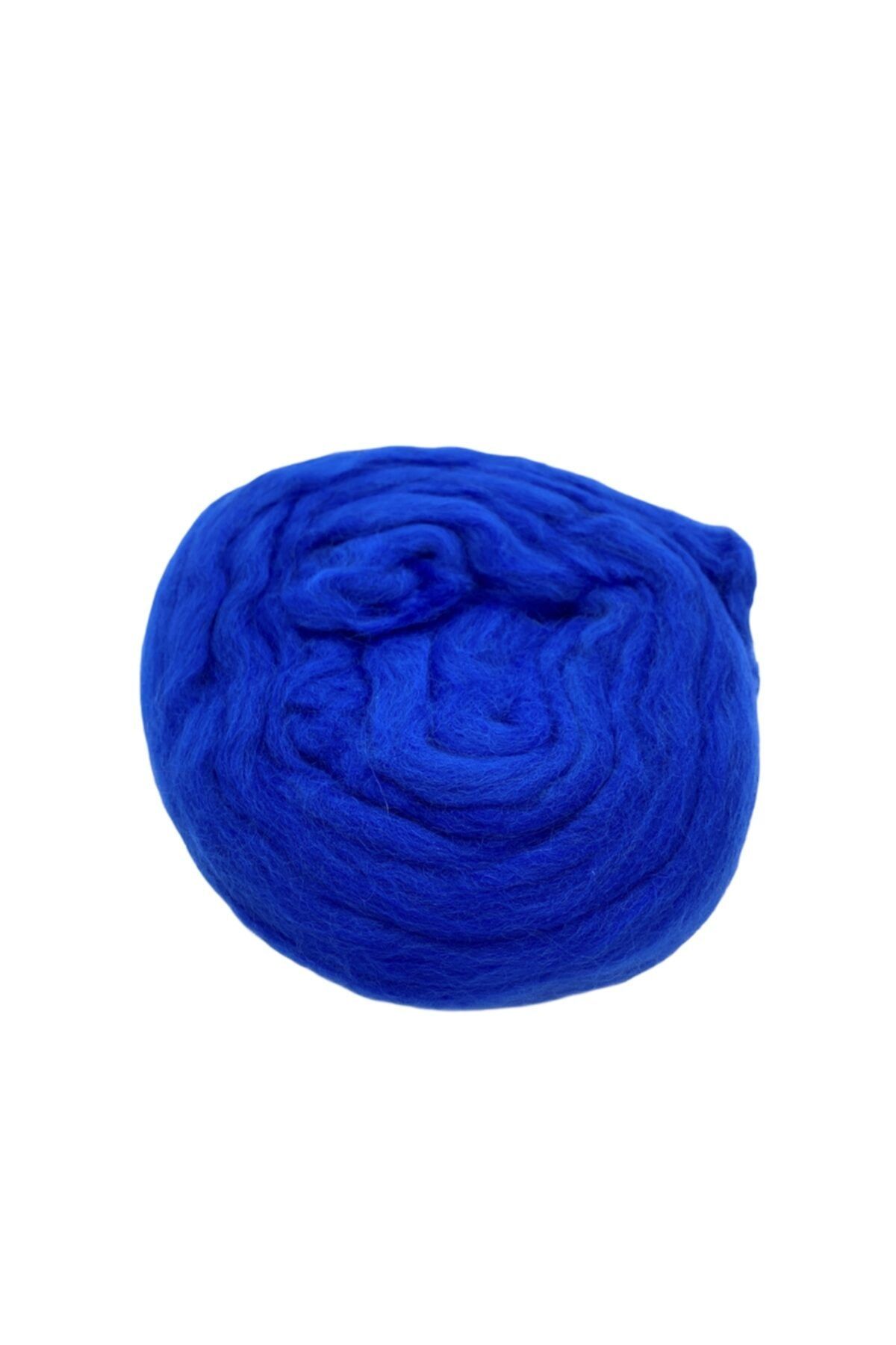 Yüncü Kız Keçe Yünü Saks Mavi ( 50 Gram)