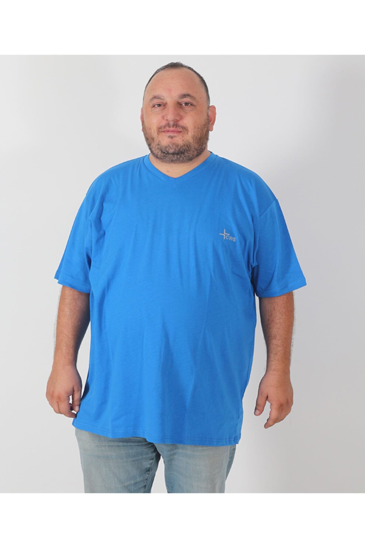 Crosswise Unisex  Açık Mavi Büyük Beden T-shirt