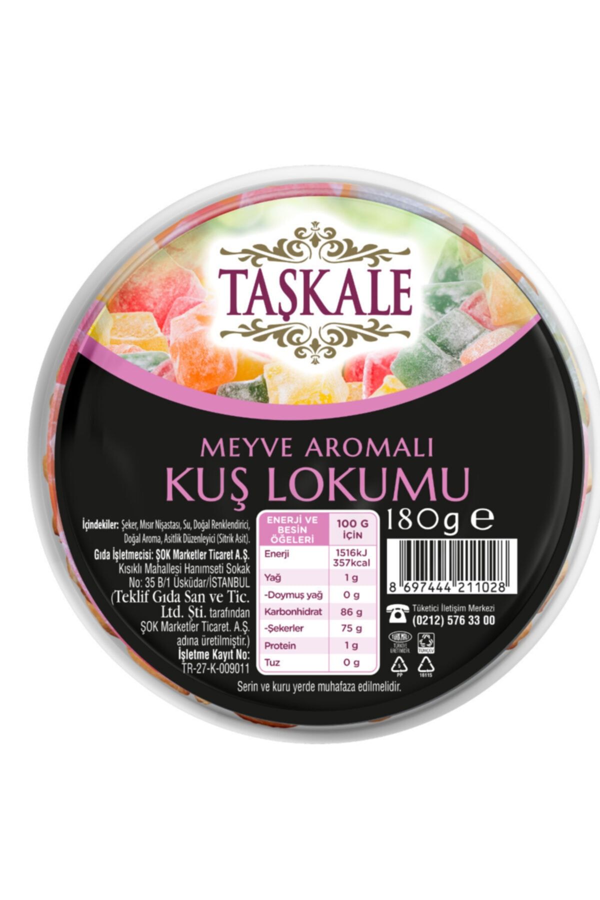 Taşkale Meyve Aromalı Kuş Lokumu 180 Gr