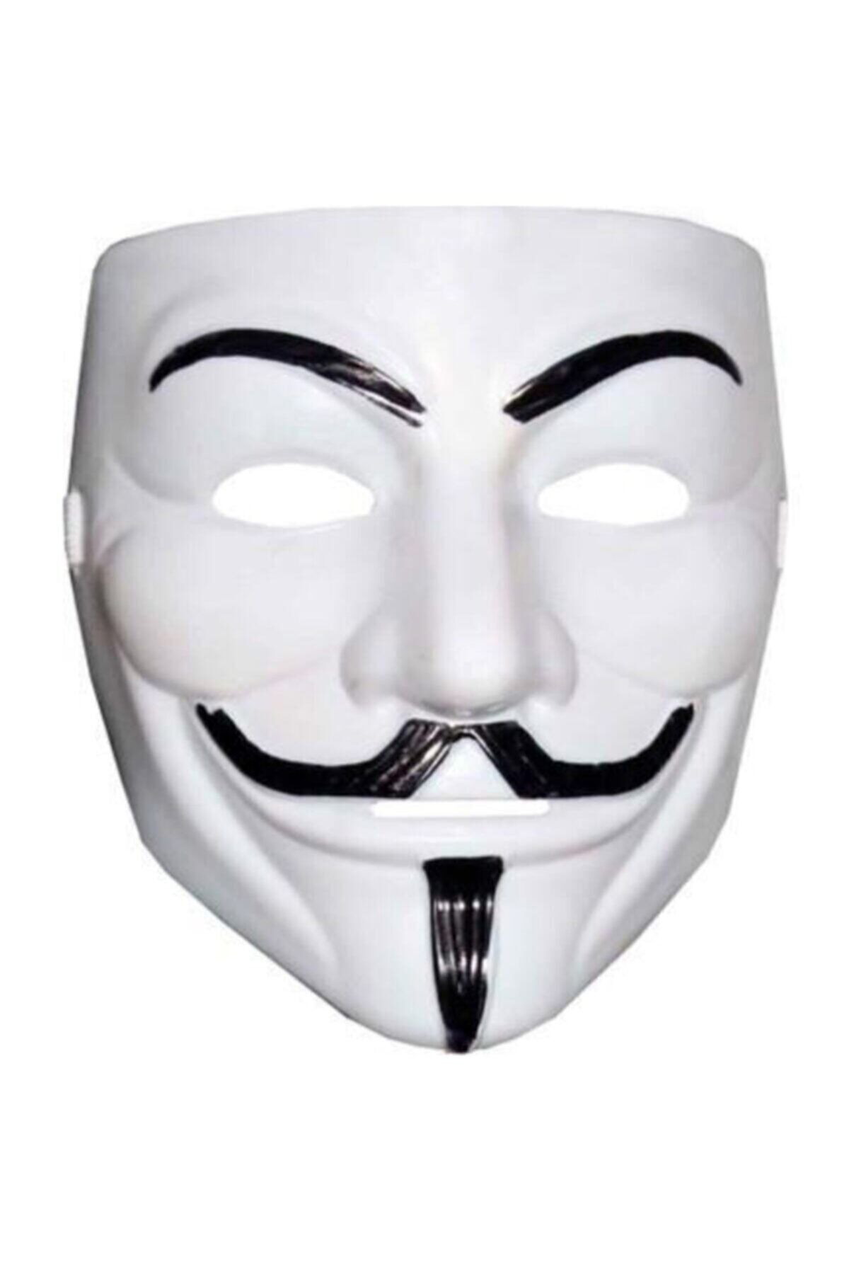 Samur Beyaz Renk V For Vendetta Maskesi Yerli Üretim