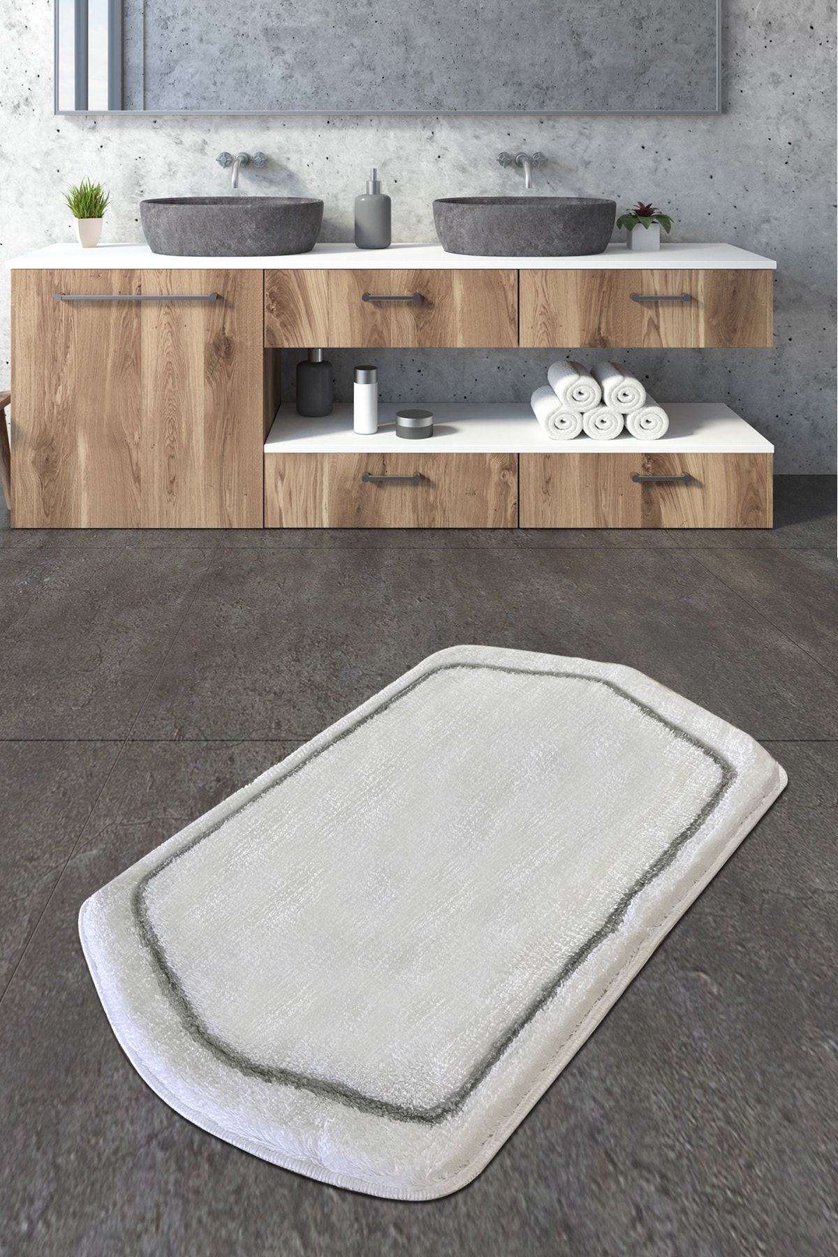 Chilai Home Genom Beyaz 70x120 Banyo Halısı