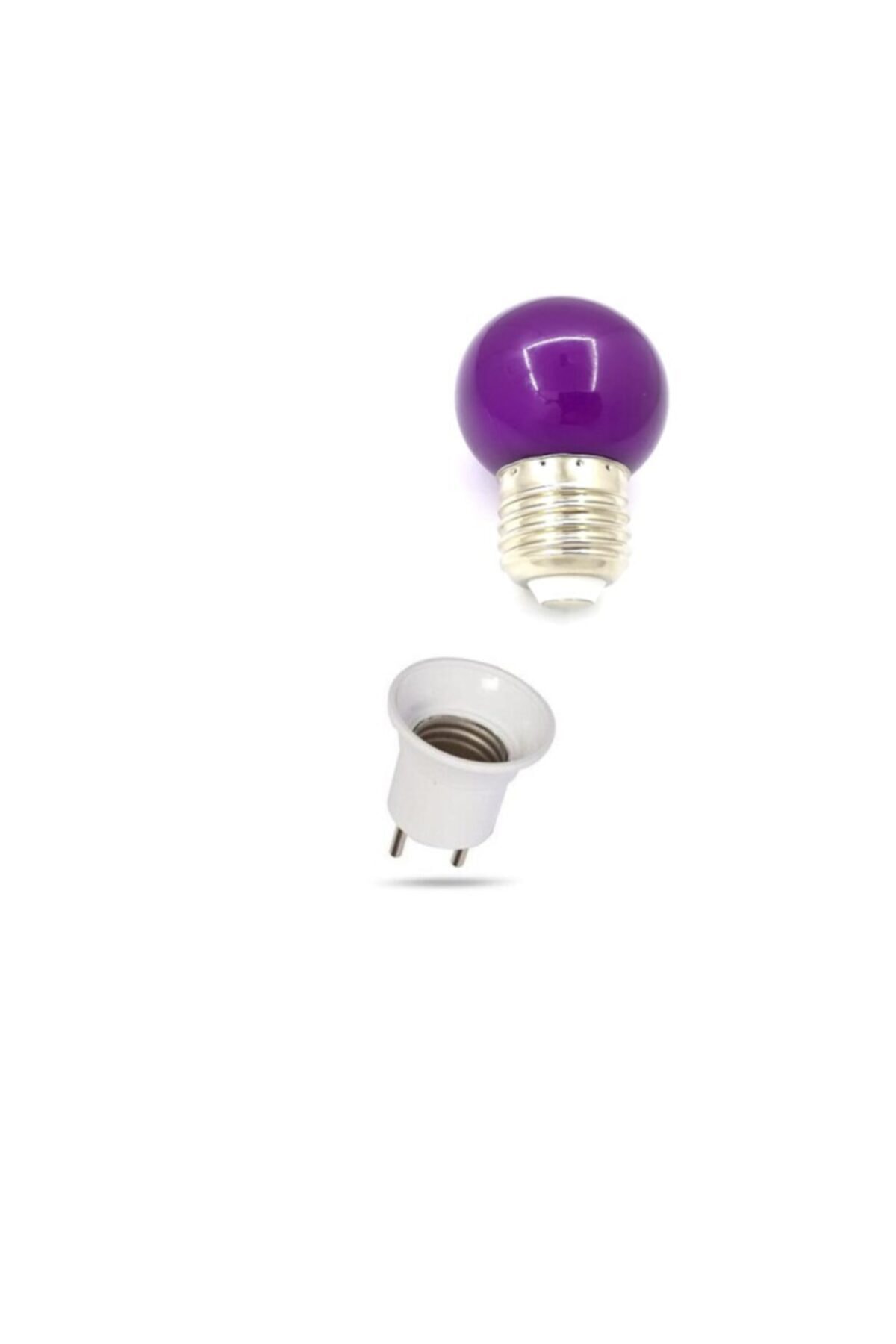 AldımGeldi Duy Fişli + 1w Led E-27 Duylu Mor (purple) Renkli Gece Lambası Ampulü Mor Işık Forlife