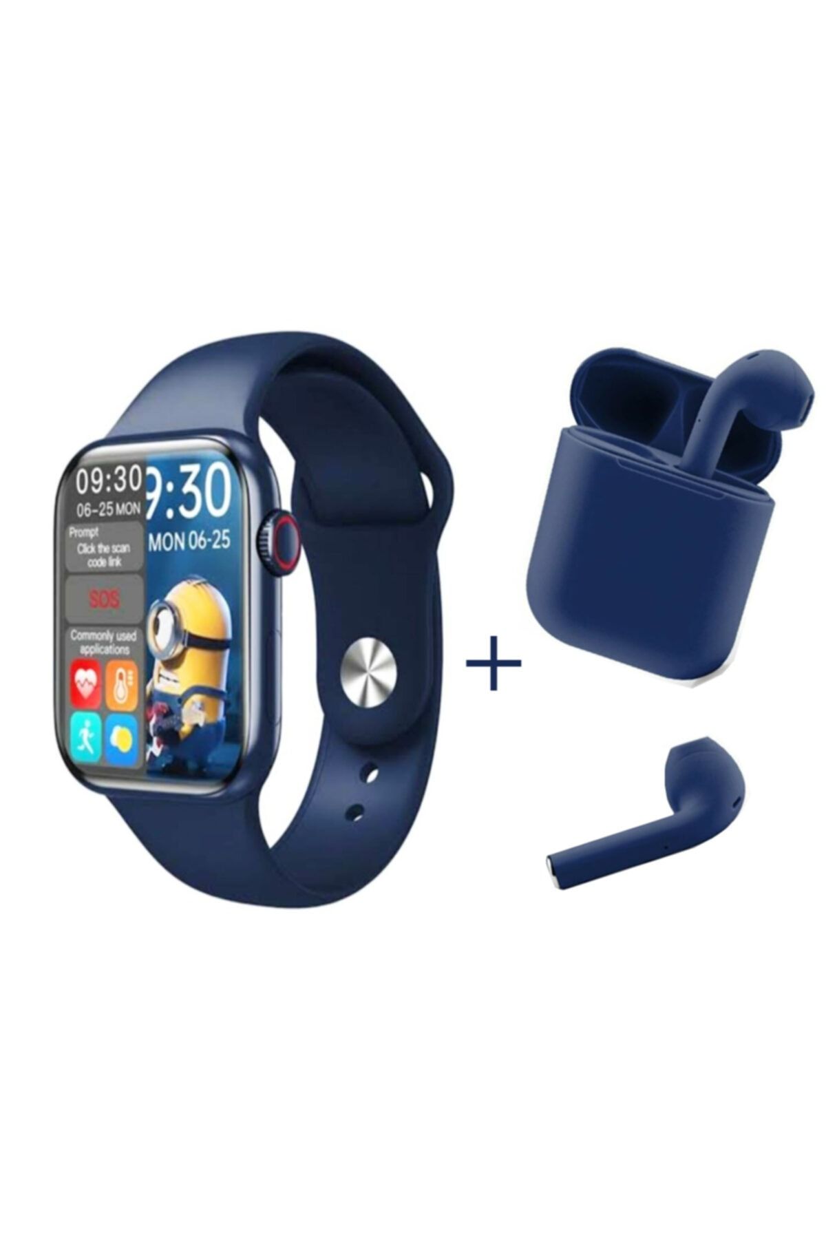 TEKNOMARİNE Hw16 Premium Nabız Tansiyon Ölçer Ios Ve Android Uyumlu Akıllı Saat+bluetooth Kulaklık Ikili Kombin