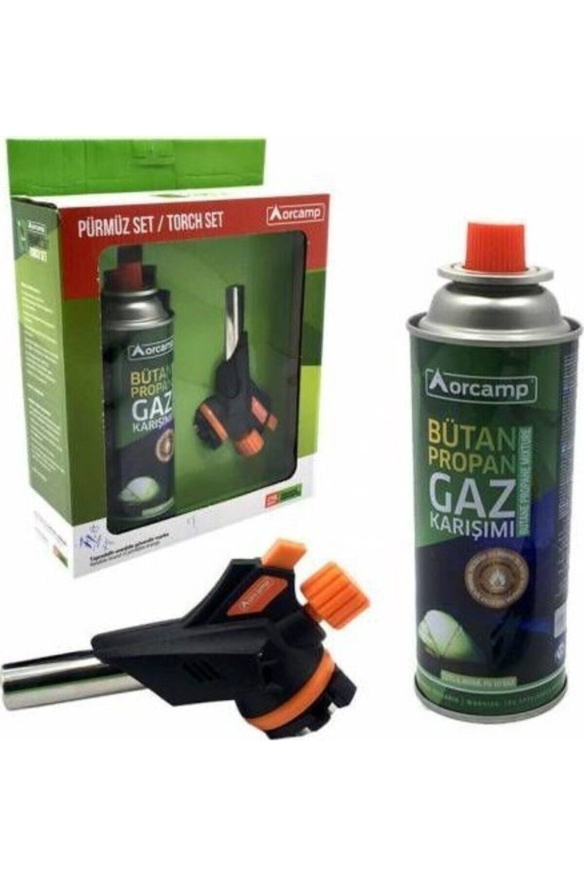 Orcamp Kamp Kartuş Tüp 227gr + Çakmaklı Pürmüz Set Orgaz - Kts227 + Cx-500