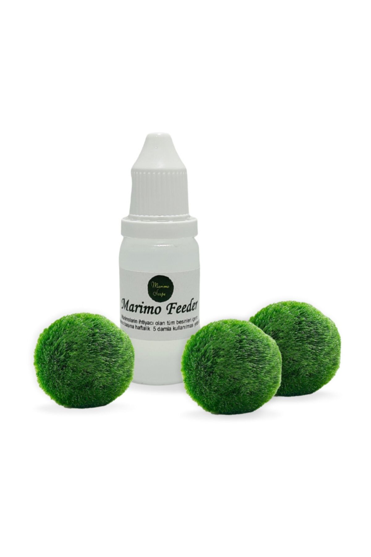 Marimo Scape 3 Adet Şans Getiren Marimo (2-3cm) + Marimo Feeder