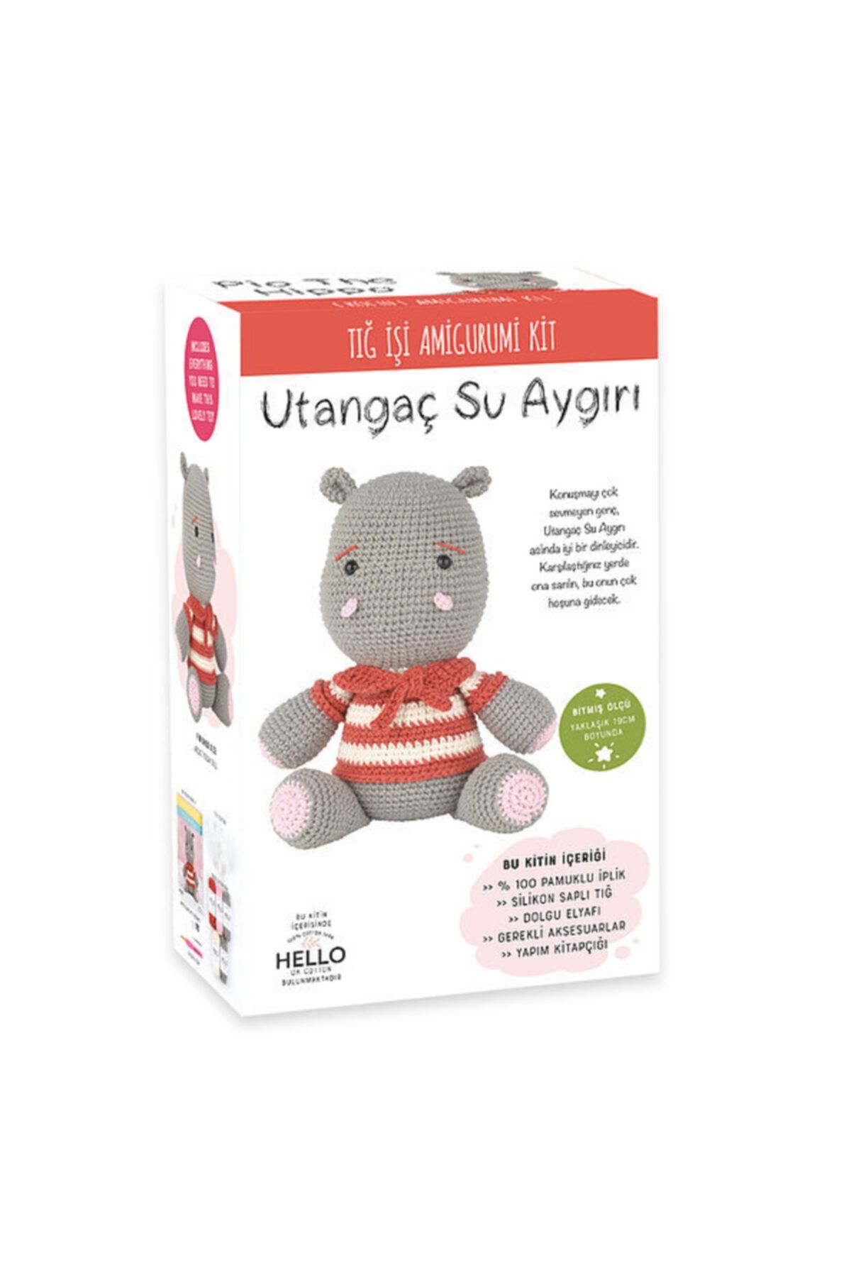 HELLO Amigurumi Utangaç Su Aygırı Yapım Seti