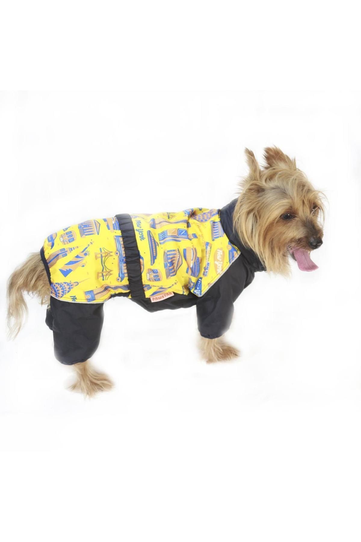 Pawstar New York Romper Küçük Ve Orta Irklar Için Tulum-mont Köpek Yağmurluk
