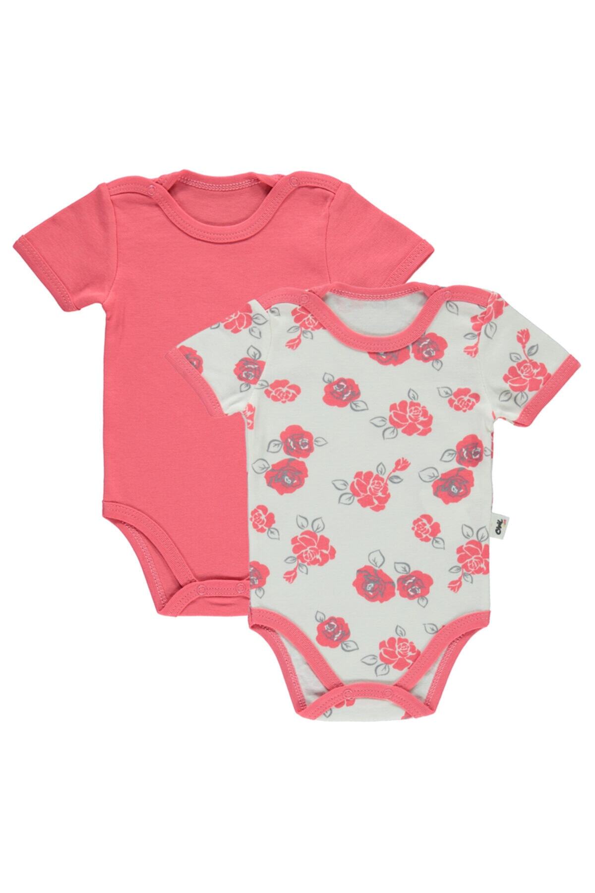 Civil Baby Kız Bebek 2'li Çıtçıtlı Badi 0-12 Ay Narçiçeği