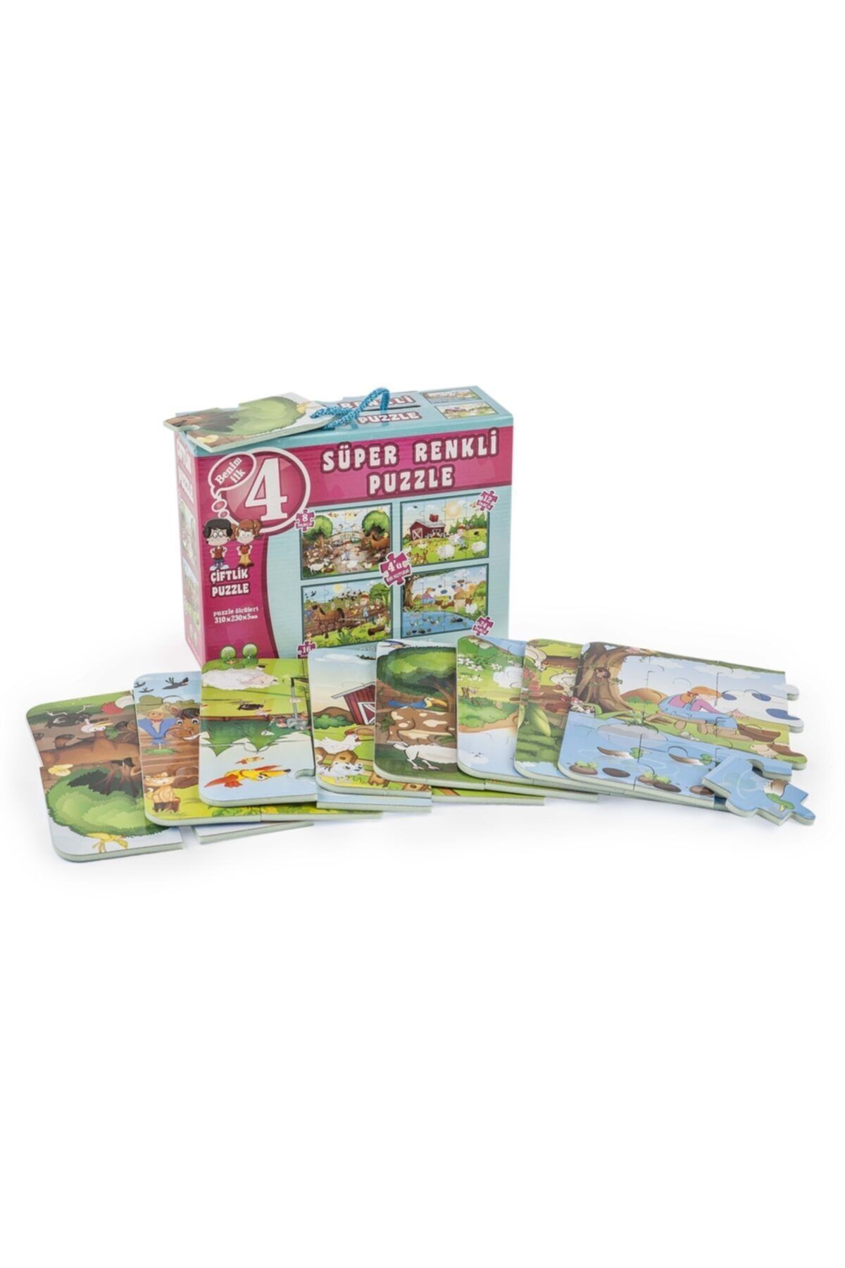 DIY Toys Dıy Toy Çiftlik Süper Renkli Puzzle 4 Adet Puzzle